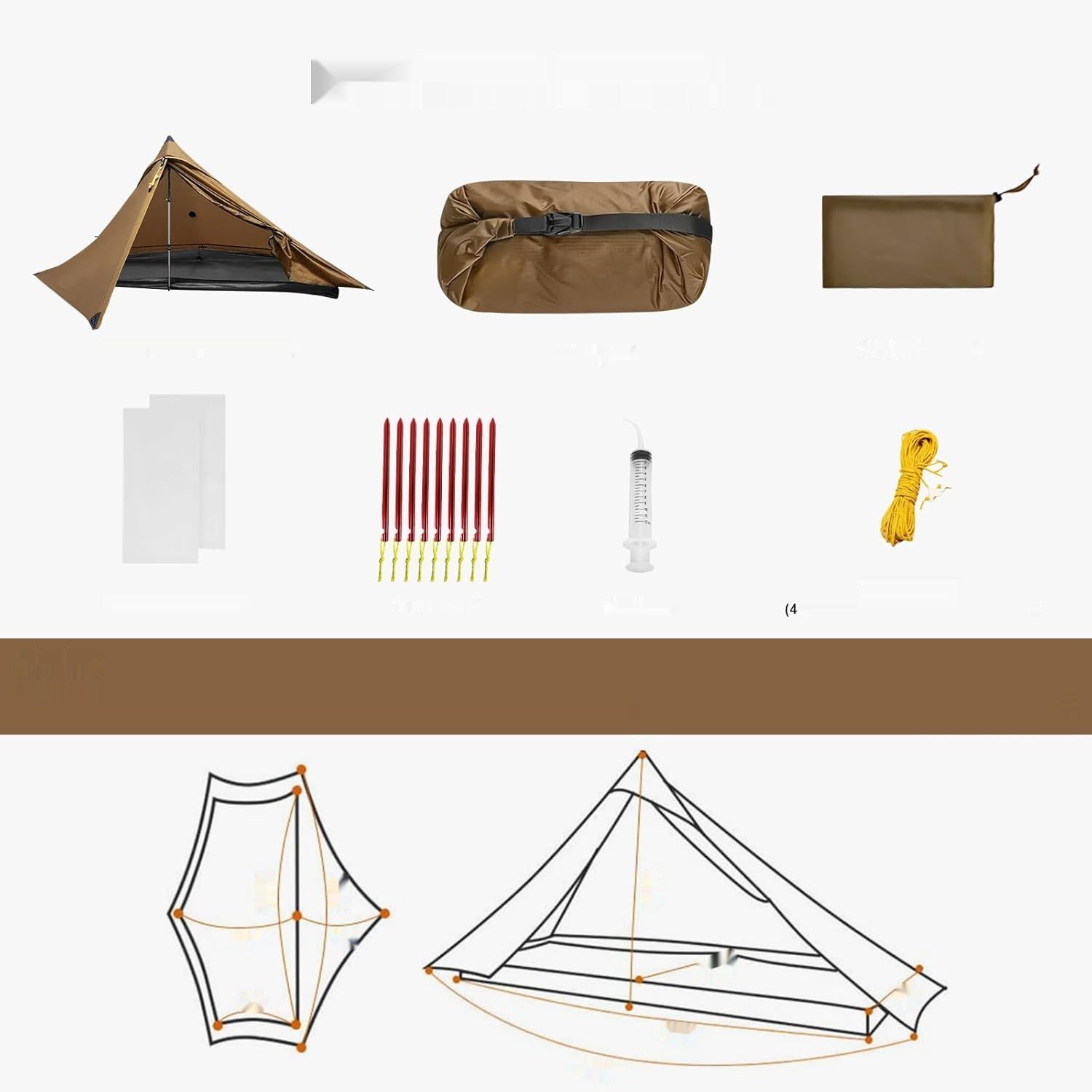 3F UL Gear Lanshan PRO Ultralight Namiot 1-2os, 3/4-sezonowy, wodoodporny.