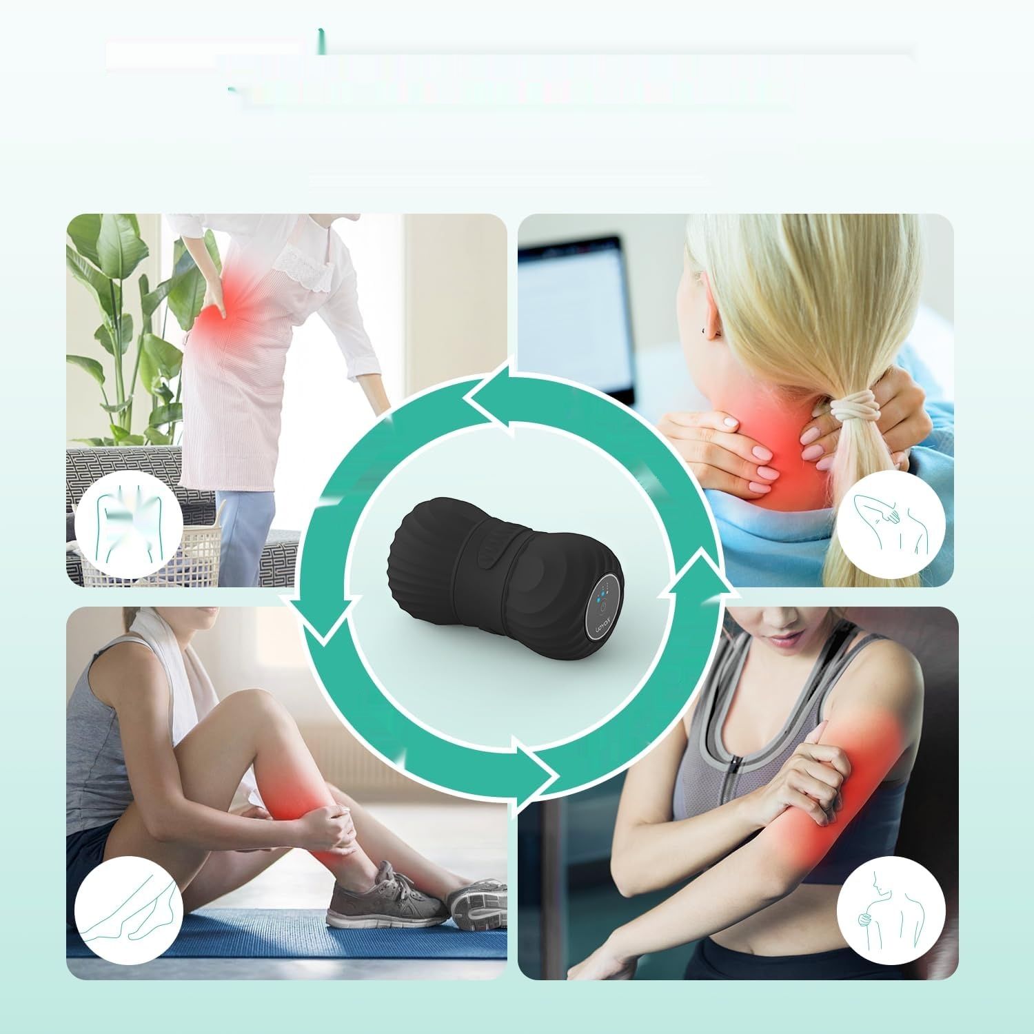 VOYOR-HEALTH MB300 Wibrująca Masująca Piłka z Orzecha Ziemnego, Czarny
