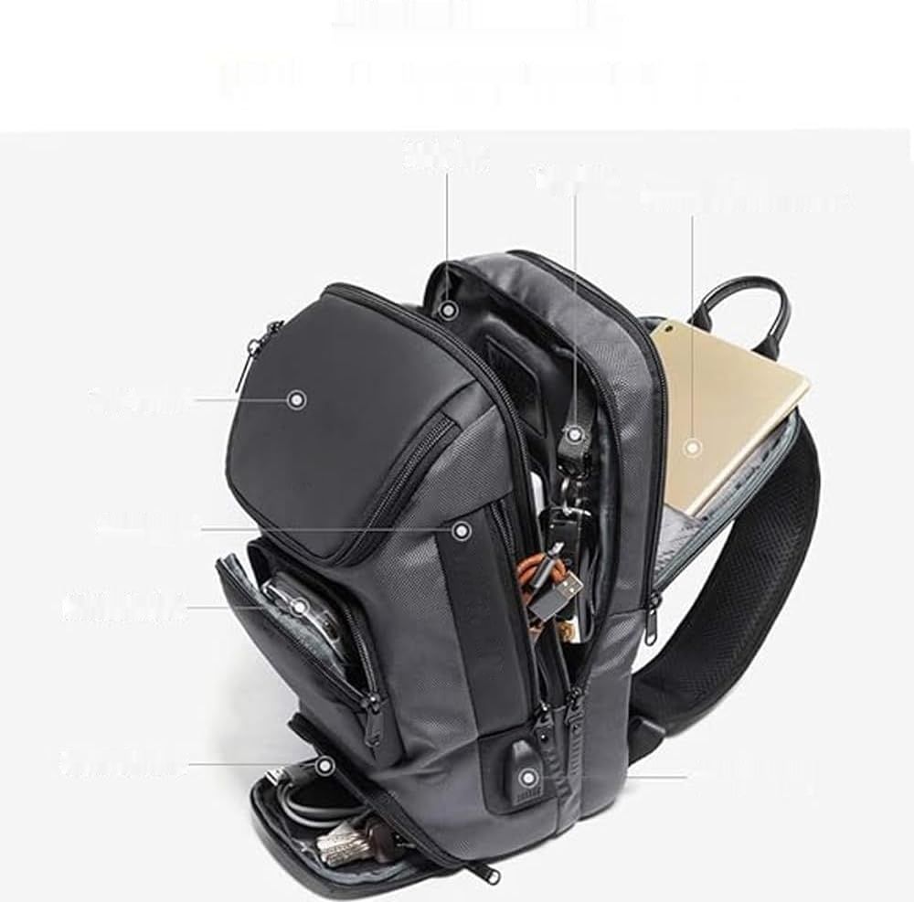 OZUKO Torba na Ramię Crossbody Bolsos Hombre z USB, Antykradzieżowa