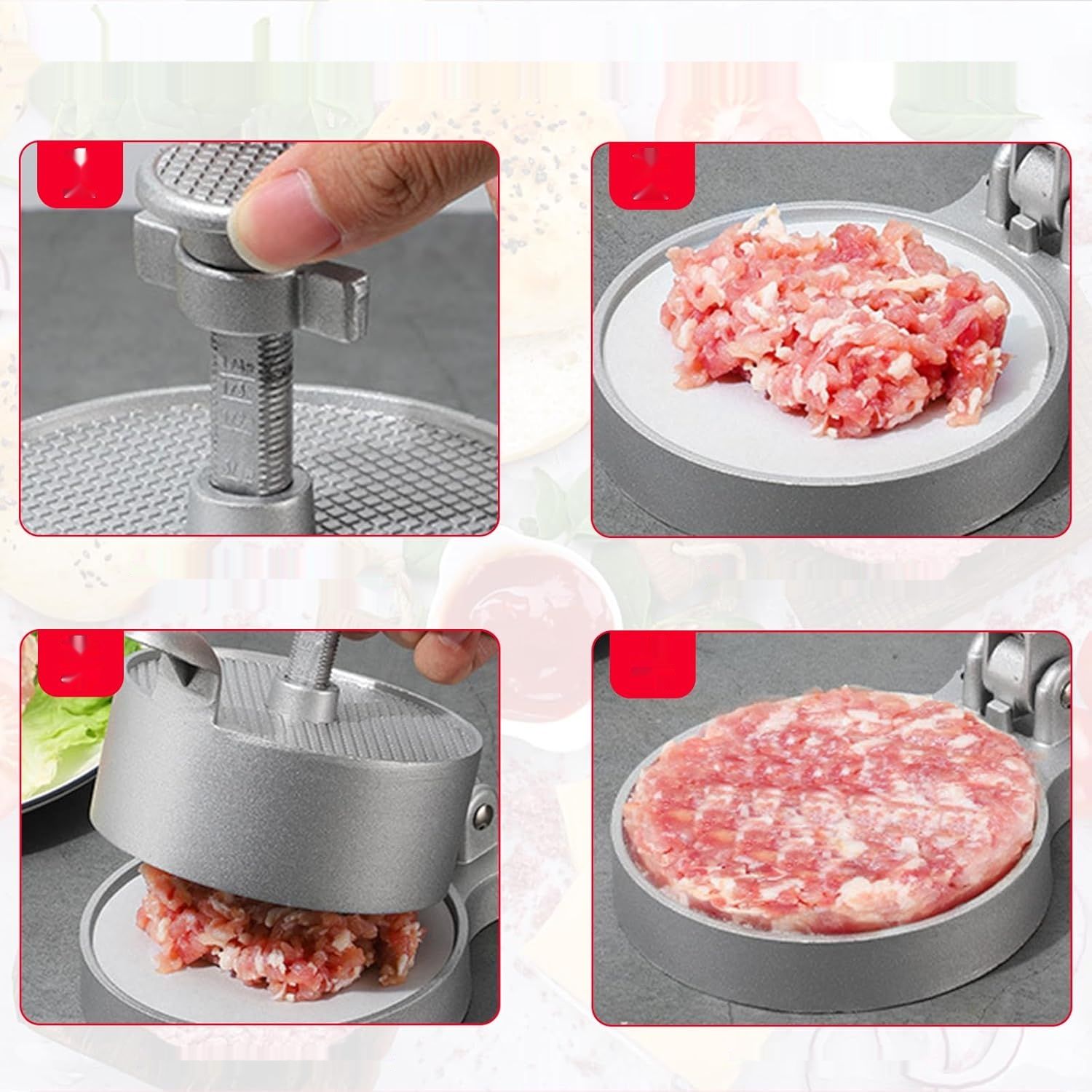 Prasa do hamburgerów o średnicy 11 cm do hamburgerów i mięsa.