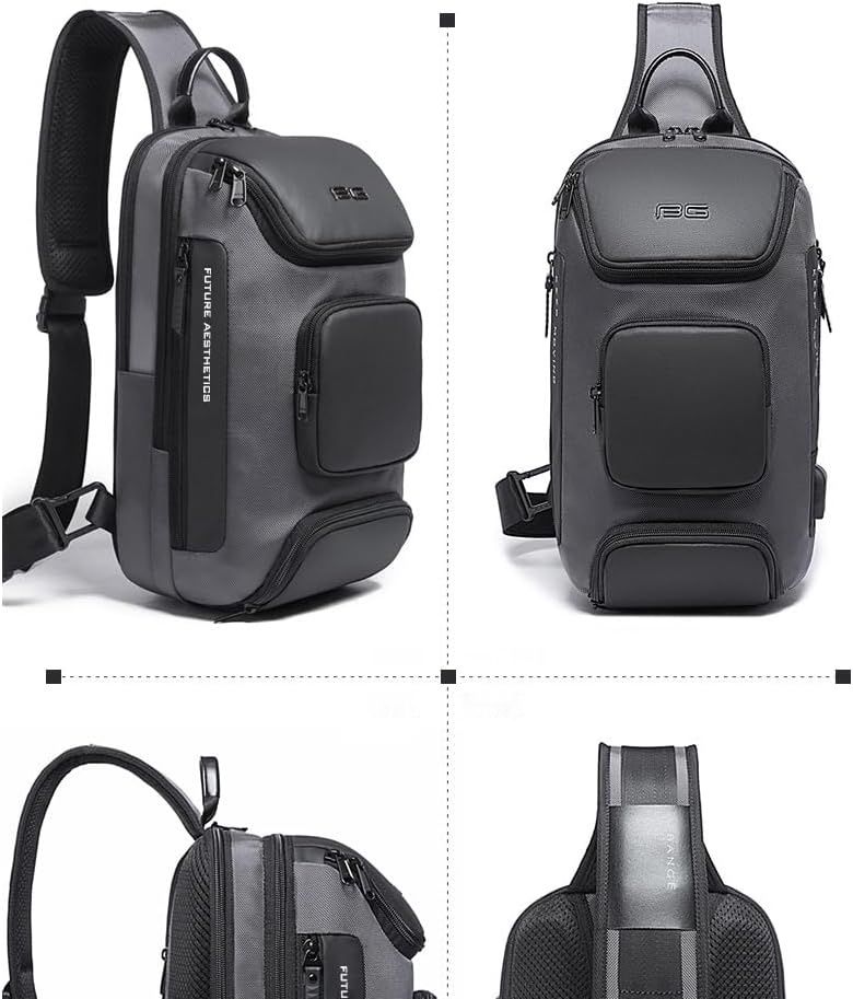 OZUKO Torba na Ramię Crossbody Bolsos Hombre z USB, Antykradzieżowa