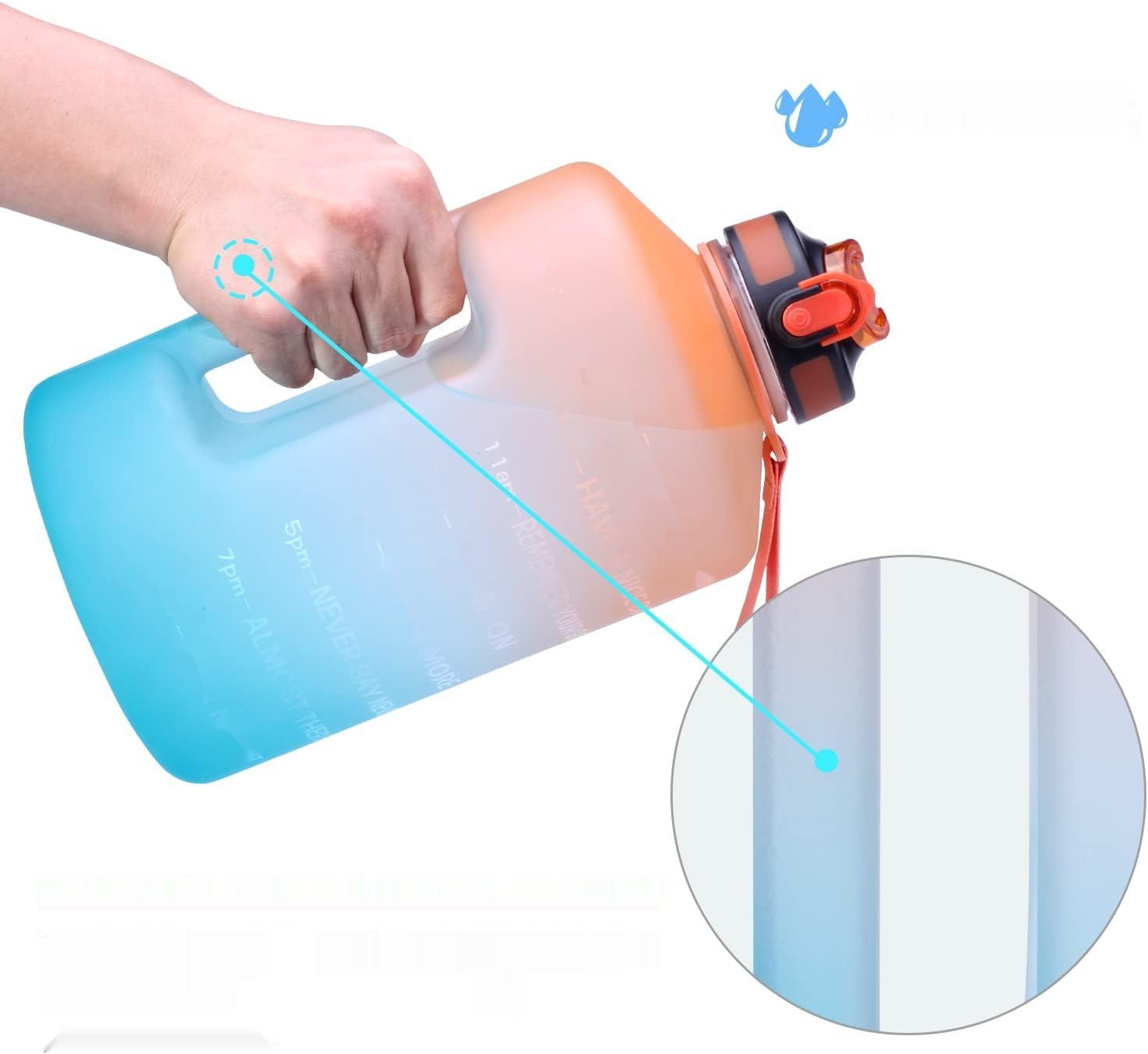 SLUXKE Butelka sportowa 2,2 l/3,78 l, BPA free, zabezpieczona przed wyciekiem