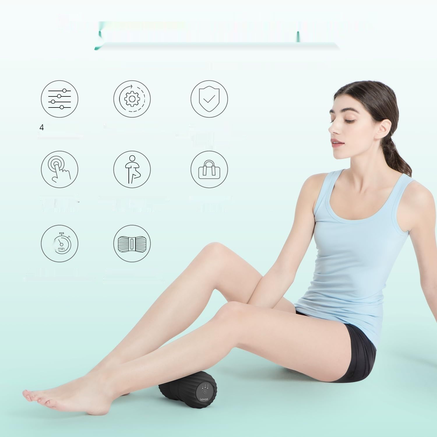 VOYOR-HEALTH MB300 Wibrująca Masująca Piłka z Orzecha Ziemnego, Czarny