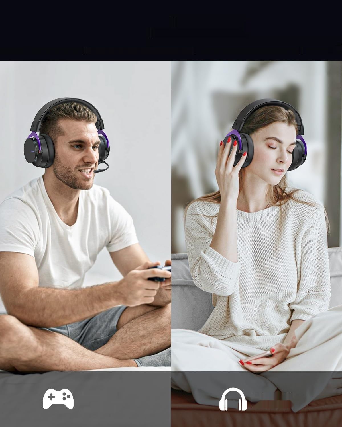 Inwa 5.8G Zestaw Słuchawkowy do Gier, 5.8 GHz, 7.1, PS5, PS4, PC, Switch.