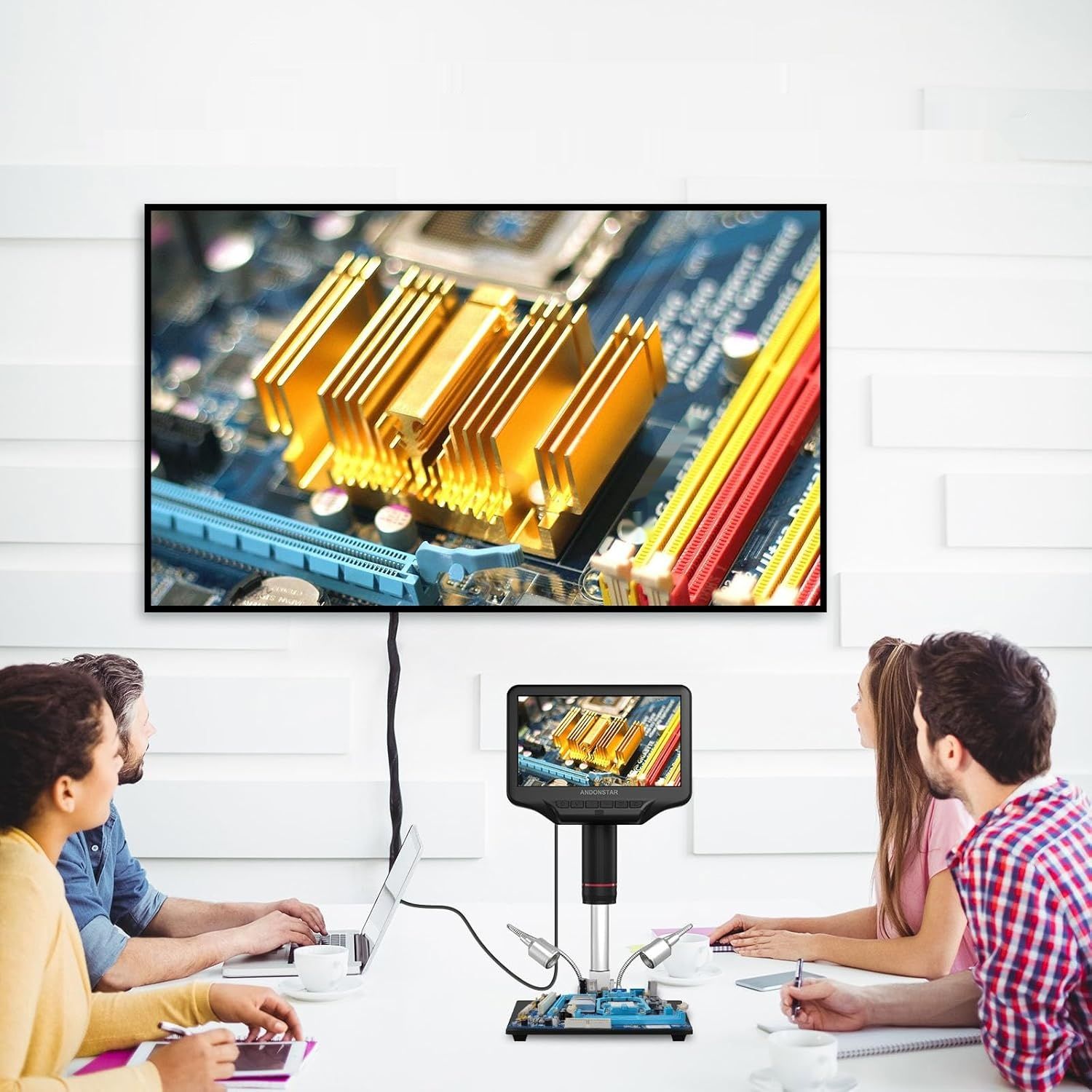 Andonstar AD407 Pro 3D HDMI mikroskop cyfrowy, 4MP 2160P UHD, 7&quot; LCD