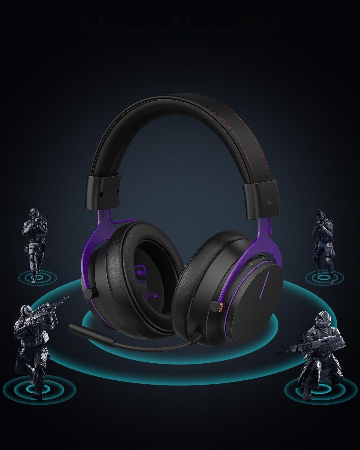 Inwa 5.8G Zestaw Słuchawkowy do Gier, 5.8 GHz, 7.1, PS5, PS4, PC, Switch.
