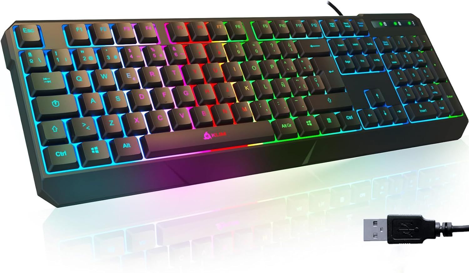 KLIM Chroma klawiatura gamingowa QWERTZ DEUTSCH z kablem USB + nowa wersja 2022