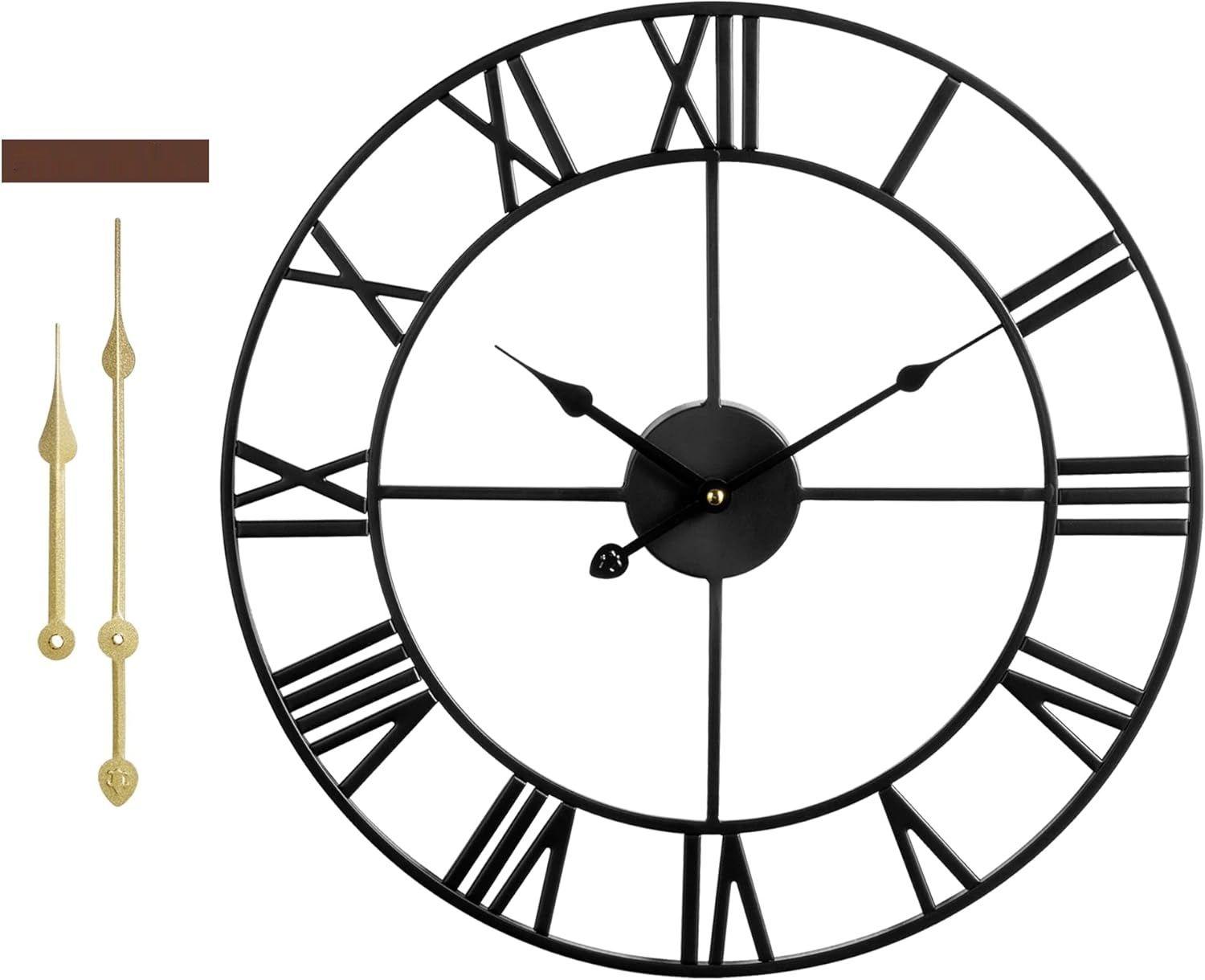 Maxstar Nowoczesne cyfry rzymskie zegar ścienny, bezgłośny,  60 cm
