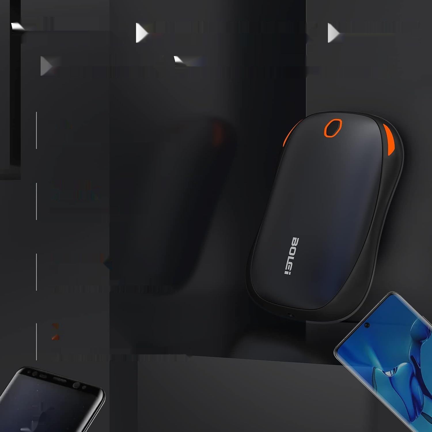 BOLEi ładowalny ogrzewacz do rąk, 10 000 mAh, USB, 3 tryby grzania