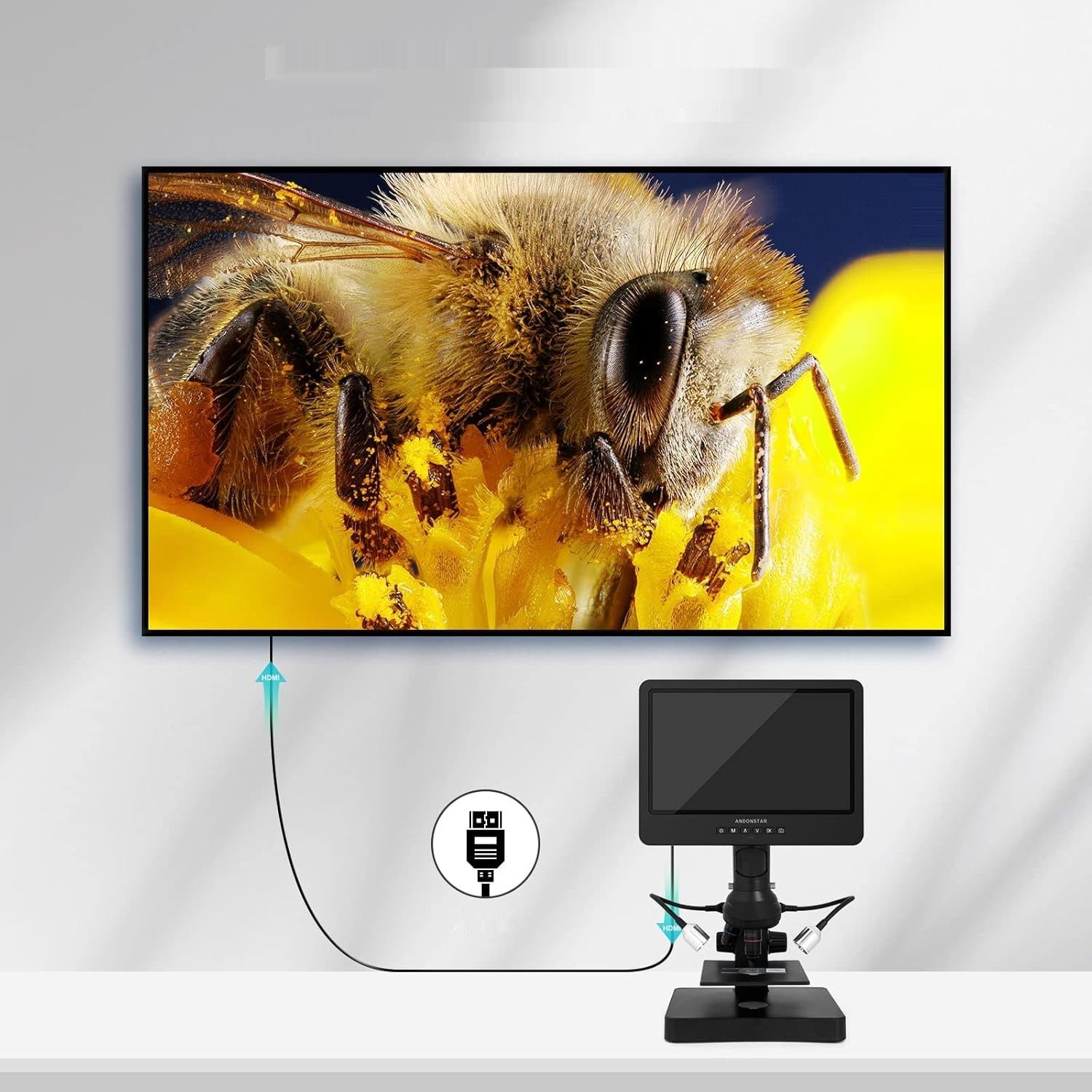 Mikroskop Cyfrowy HDMI Andonstar AD249S-P 10,1&quot;, 4000x, 2160P UHD