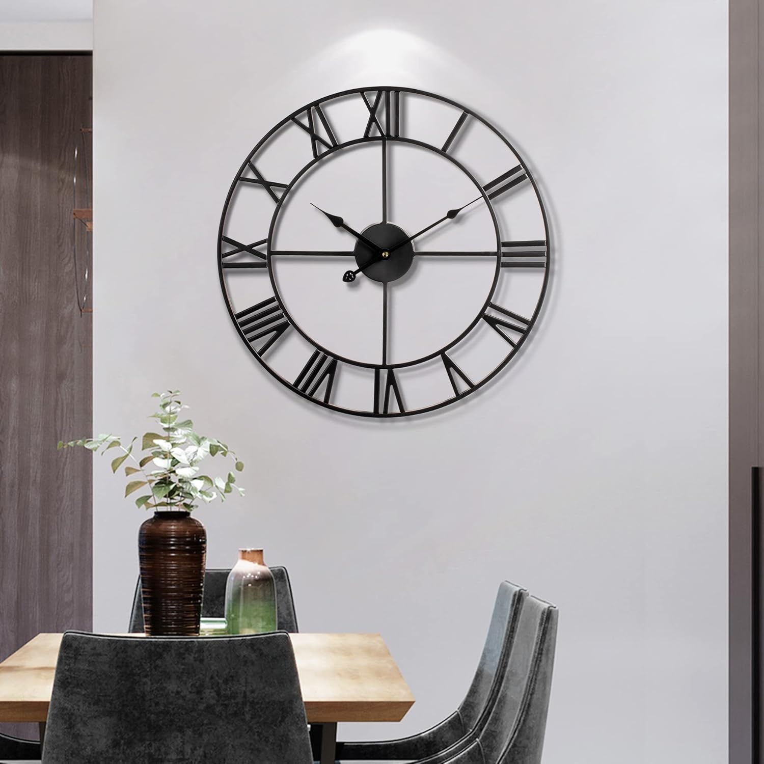 Maxstar Nowoczesne cyfry rzymskie zegar ścienny, bezgłośny,  60 cm