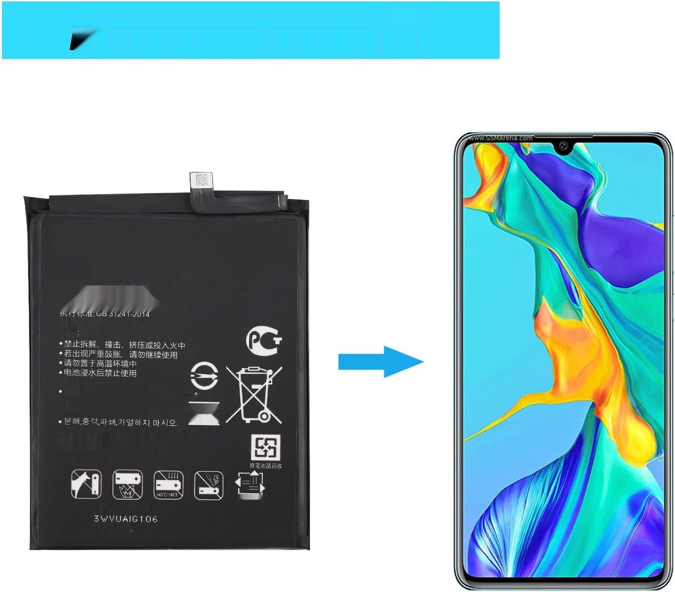 Akumulator z zestawem do Huawei P30 ELE-L29/L09/L04/AL00.