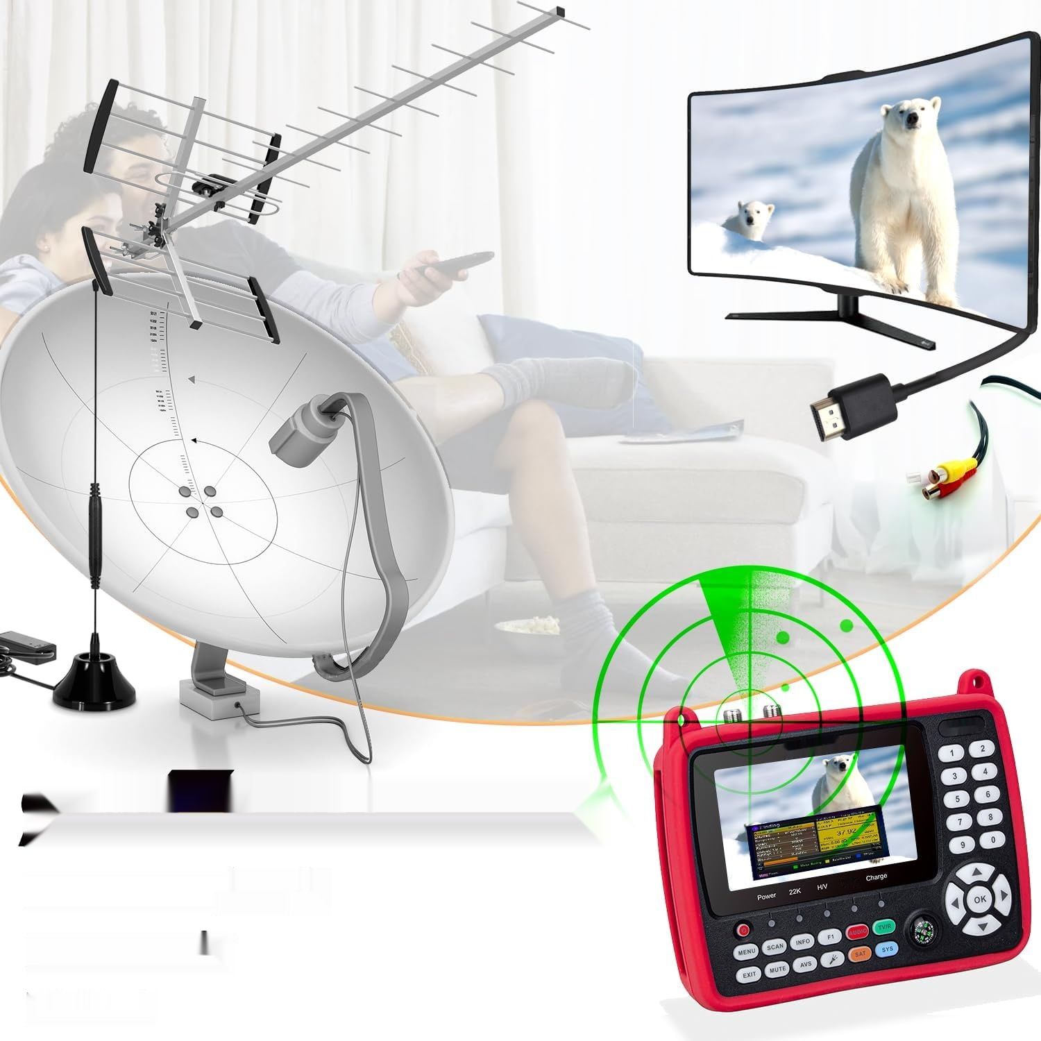 ST-5155 Miernik Pola i Satelity DVB-S2/S/T2/T/C, HD, Unicable/Scr/Dcss