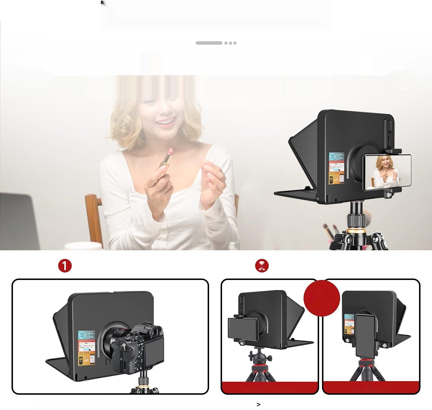 LENSGO teleprompter do tabletów i smartfonów do 8 cali z pilotem.