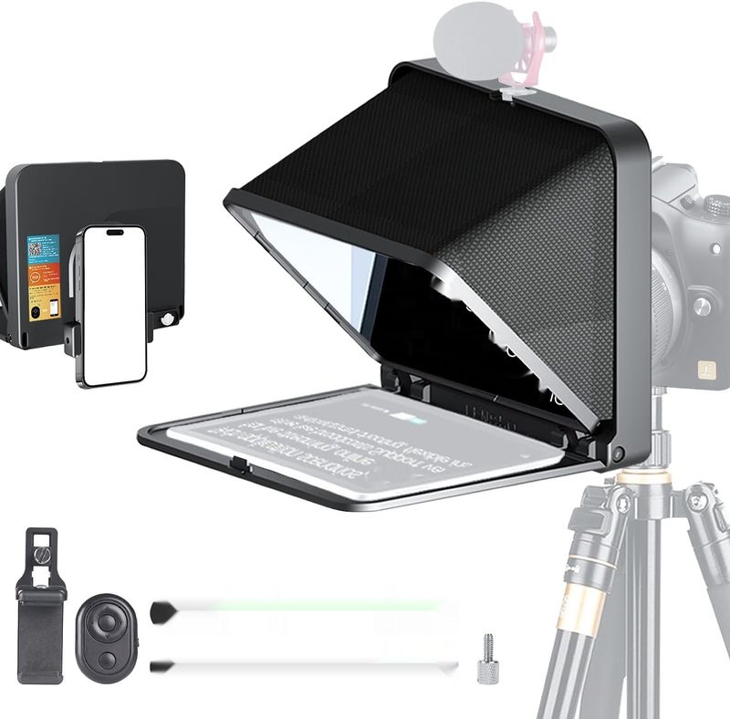 LENSGO teleprompter do tabletów i smartfonów do 8 cali z pilotem.