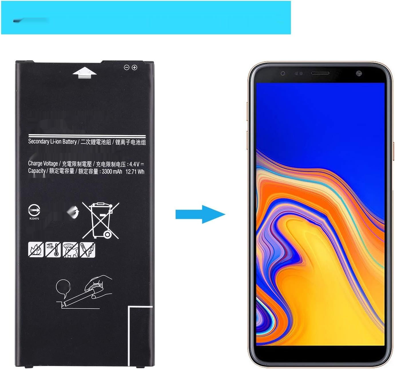 EB-BG610ABE Battery for Samsung Galaxy J4 Plus 2018 SM-J415F Galaxy J6 Plus 2018 SM-J615F + Tools
