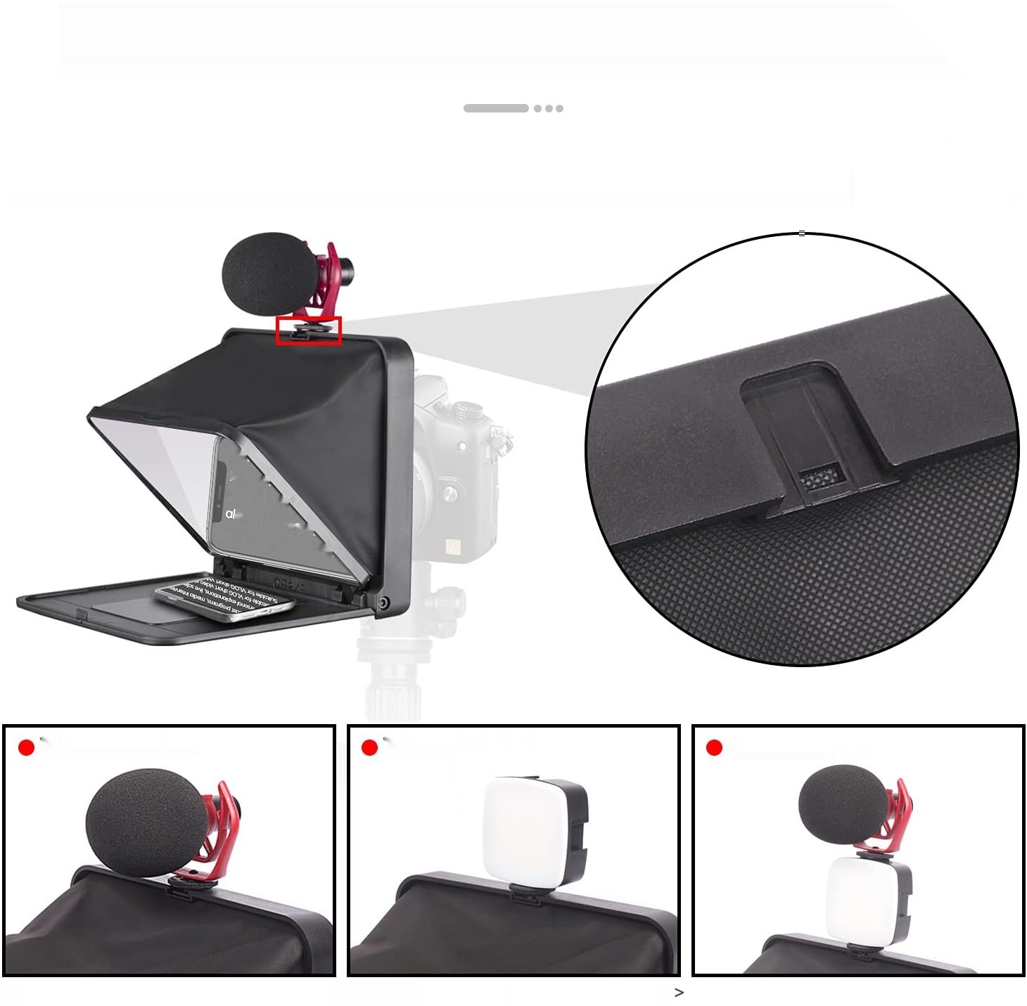 LENSGO teleprompter do tabletów i smartfonów do 8 cali z pilotem.