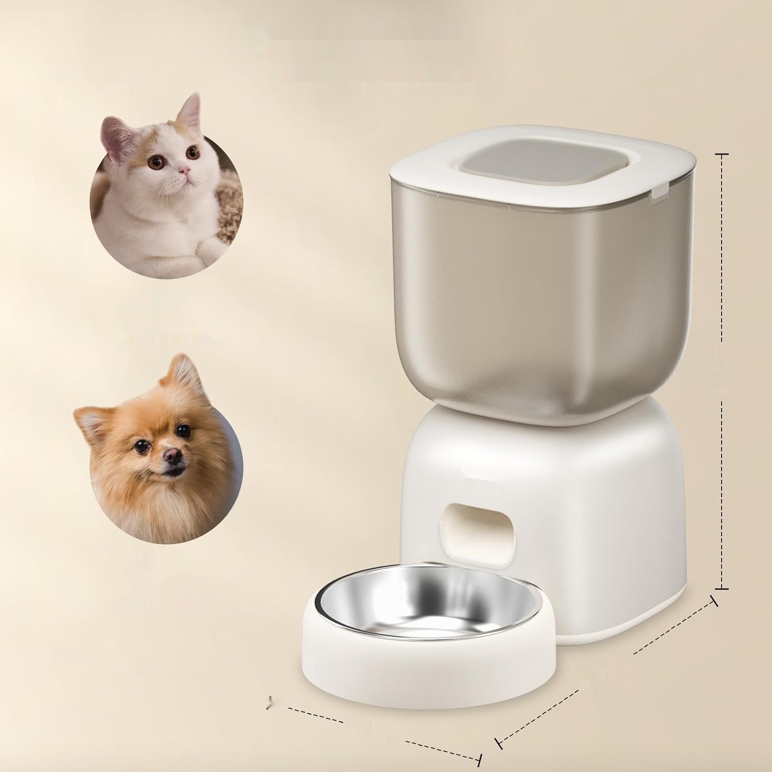 PUPPY KITTY Automatyczny Podajnik dla Kotów, Aplikacja WiFi (Biały WiFi)