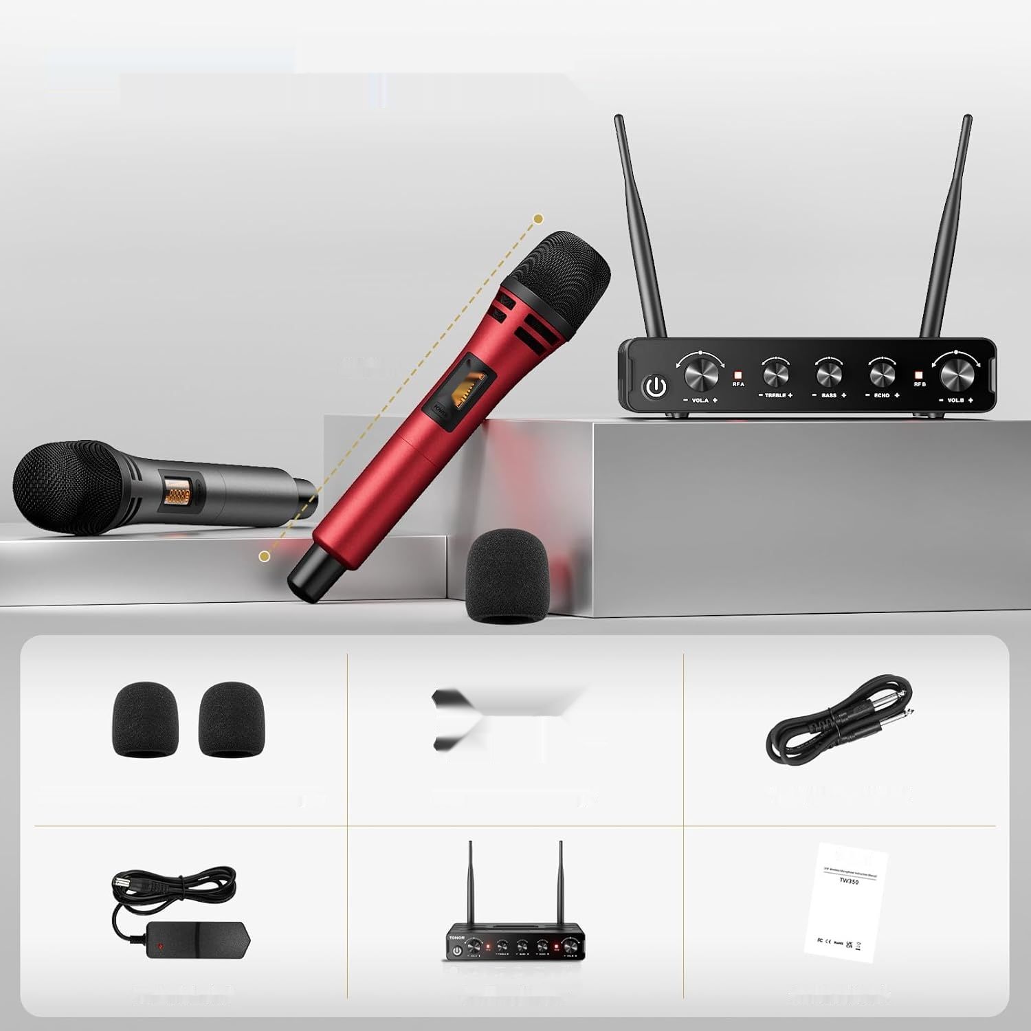 TONOR TW350 Podwójny Bezprzewodowy System Mikrofonów Karaoke