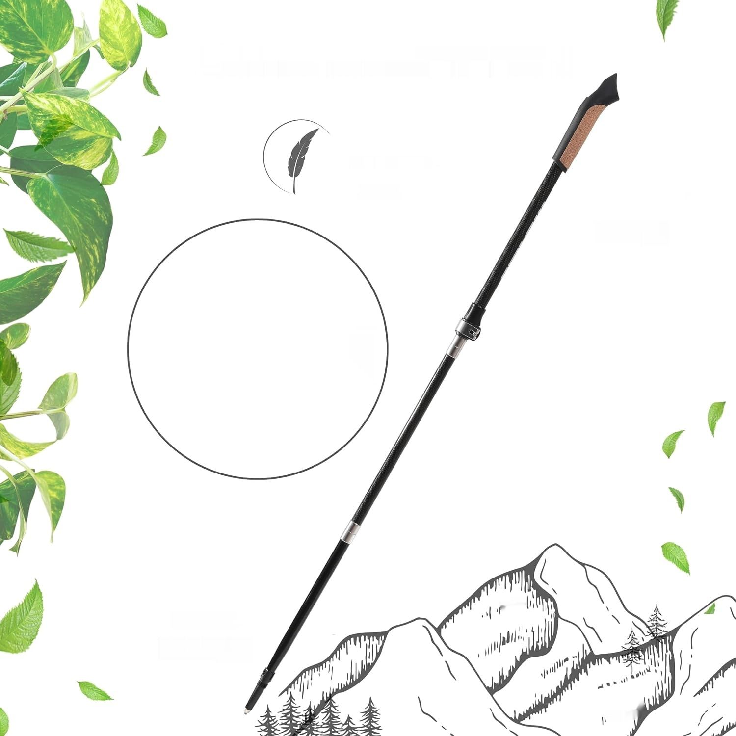 Muawo Premium Nordic Walking Kije 249g, teleskopowy 105-135cm, 67% węgla