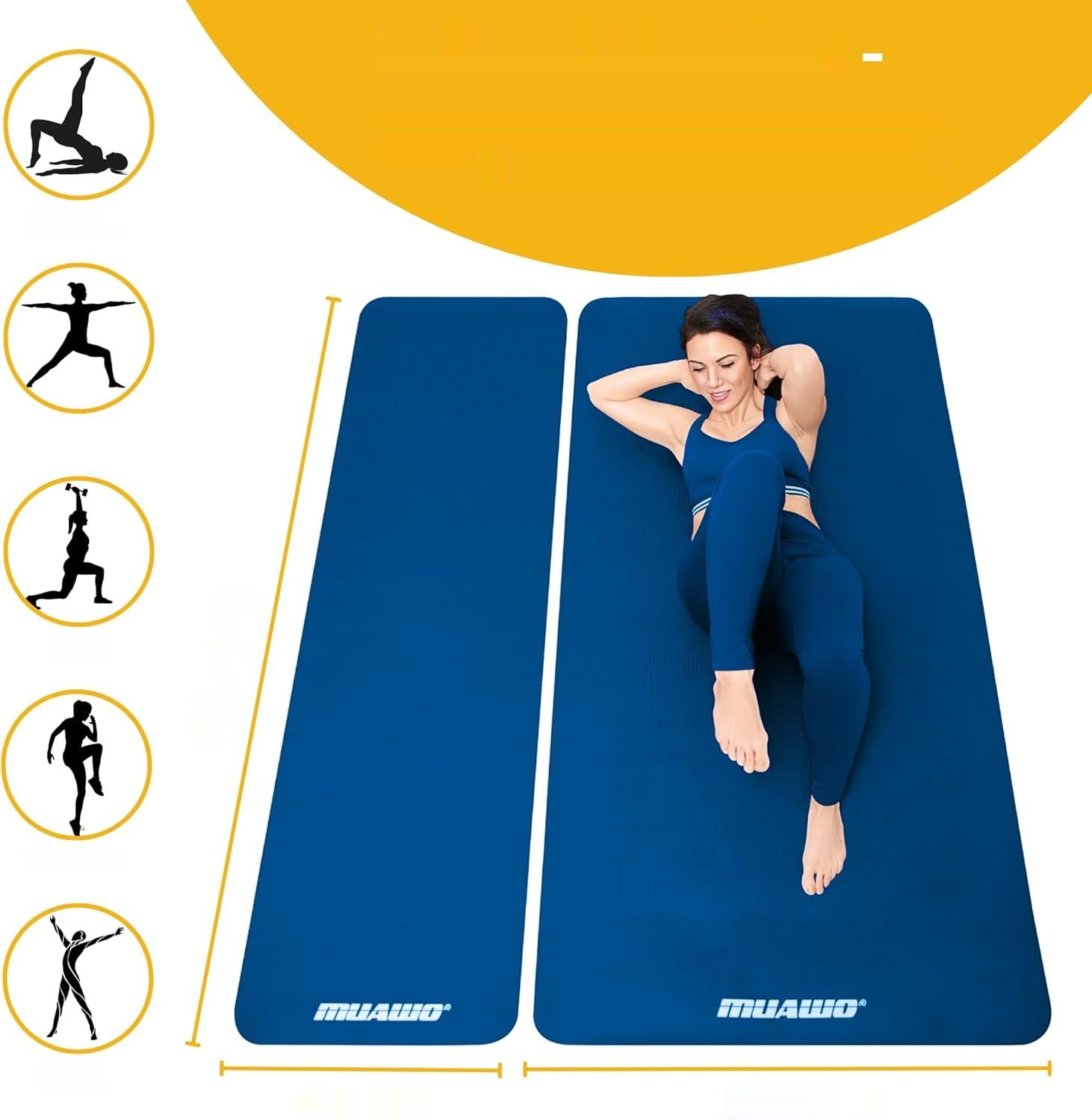 Muawo Mata sportowa klasy premium, antypoślizgowa, 190x60