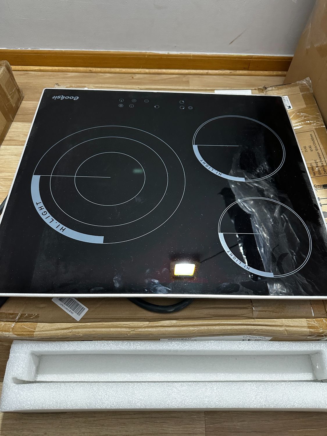 Cooksir płyta ceramiczna 5700W, 60cm, 3 pola, 9 poziomów, bez wtyczki