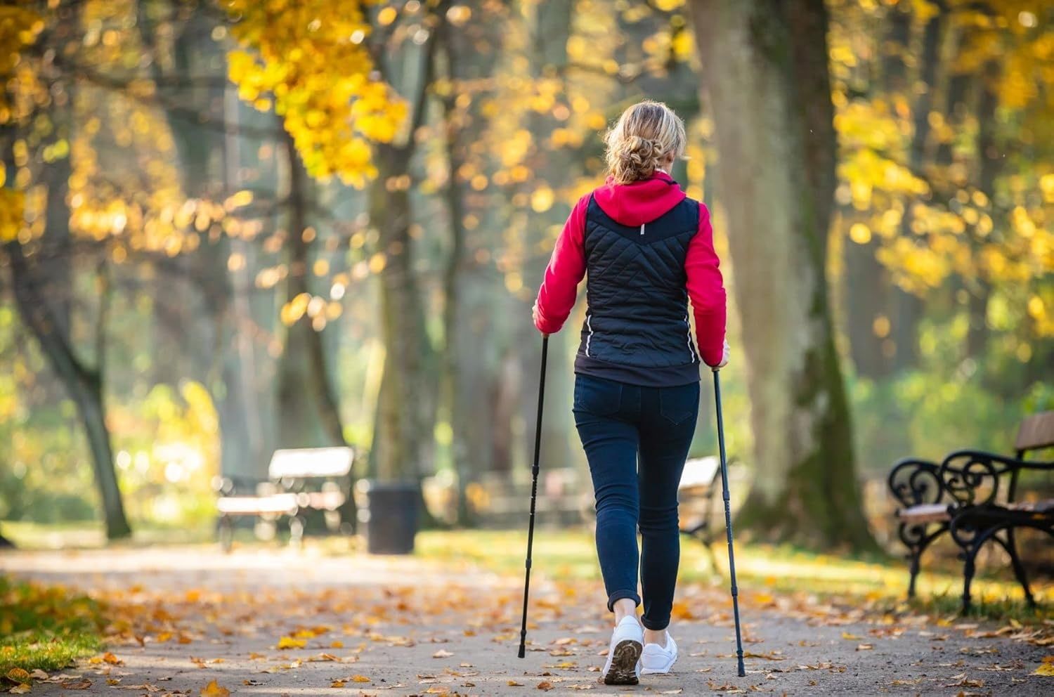 Muawo Premium Nordic Walking Kije 249g, teleskopowy 105-135cm, 67% węgla