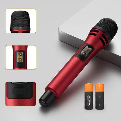 TONOR system mikrofonów TW350, czarno-czerwony, do karaoke i wesel.