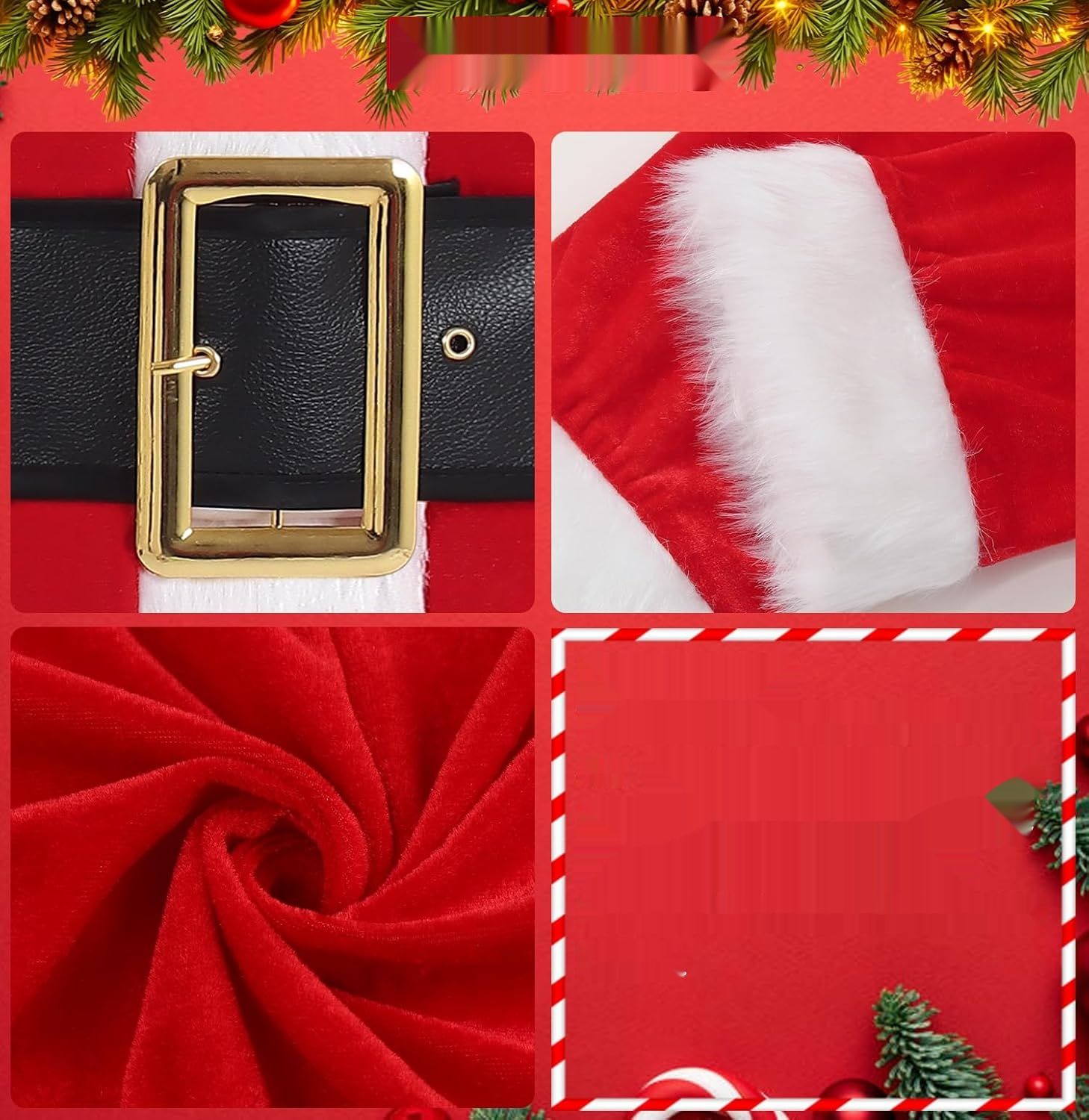 Mrsclaus Zielony Kostium Grinch Męski z Maską i Czapką na Halloween L