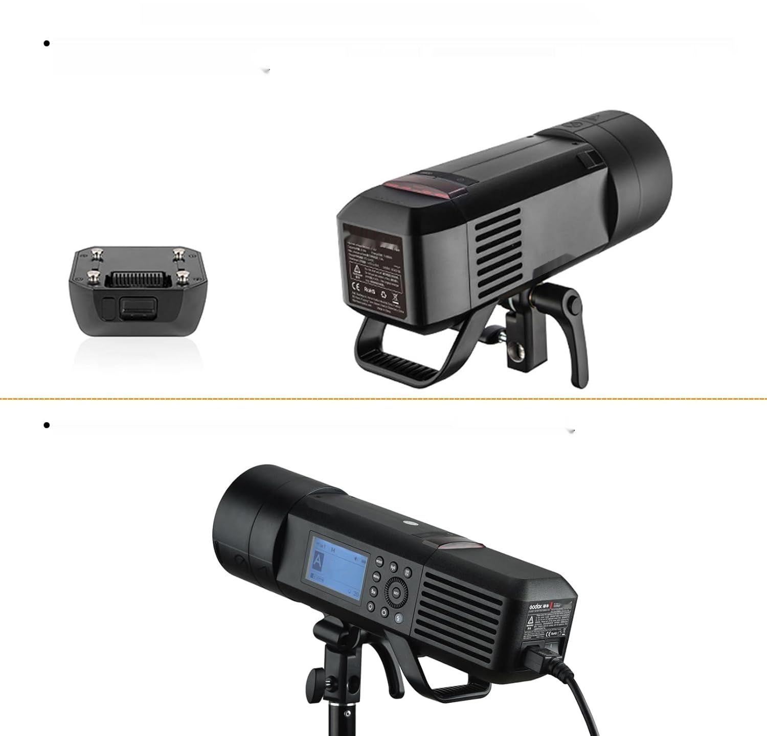 Godox AD400Pro 400Ws GN72 TTL Monolight, HSS, 2.4G, 390 błysków, LED.