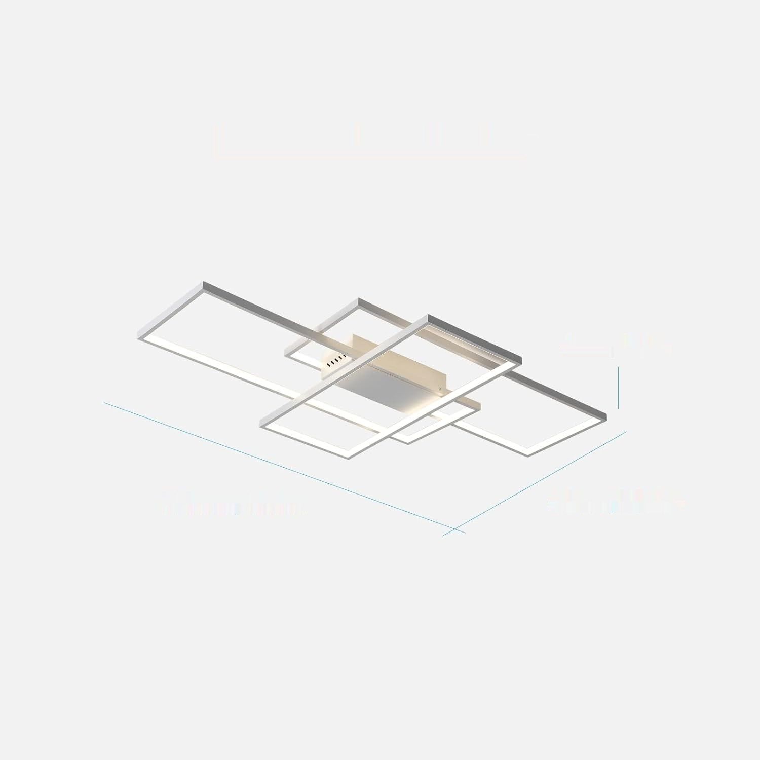 JIINOO Lampa sufitowa regulowana 110 cm z pilotem, kwadratowy akryl
