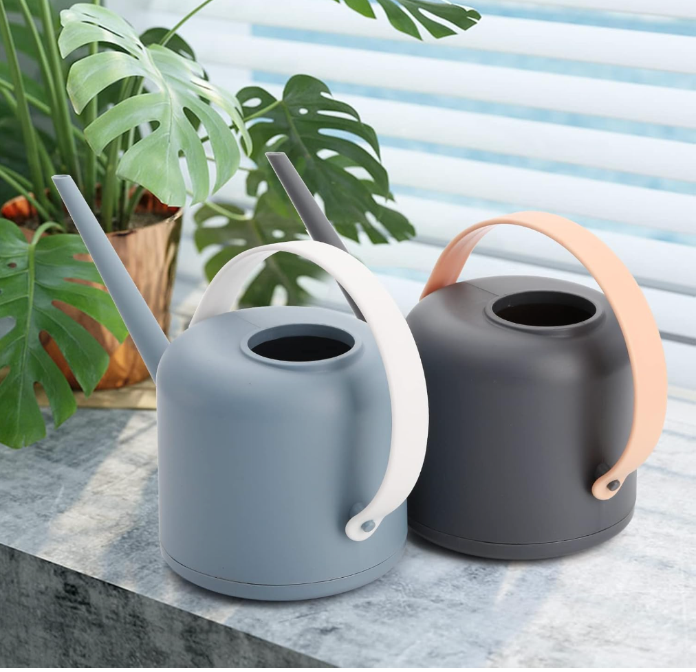 ZENFUN Konewka do podlewania roślin domowych, 1,8 l, plastikowa, niebieska.