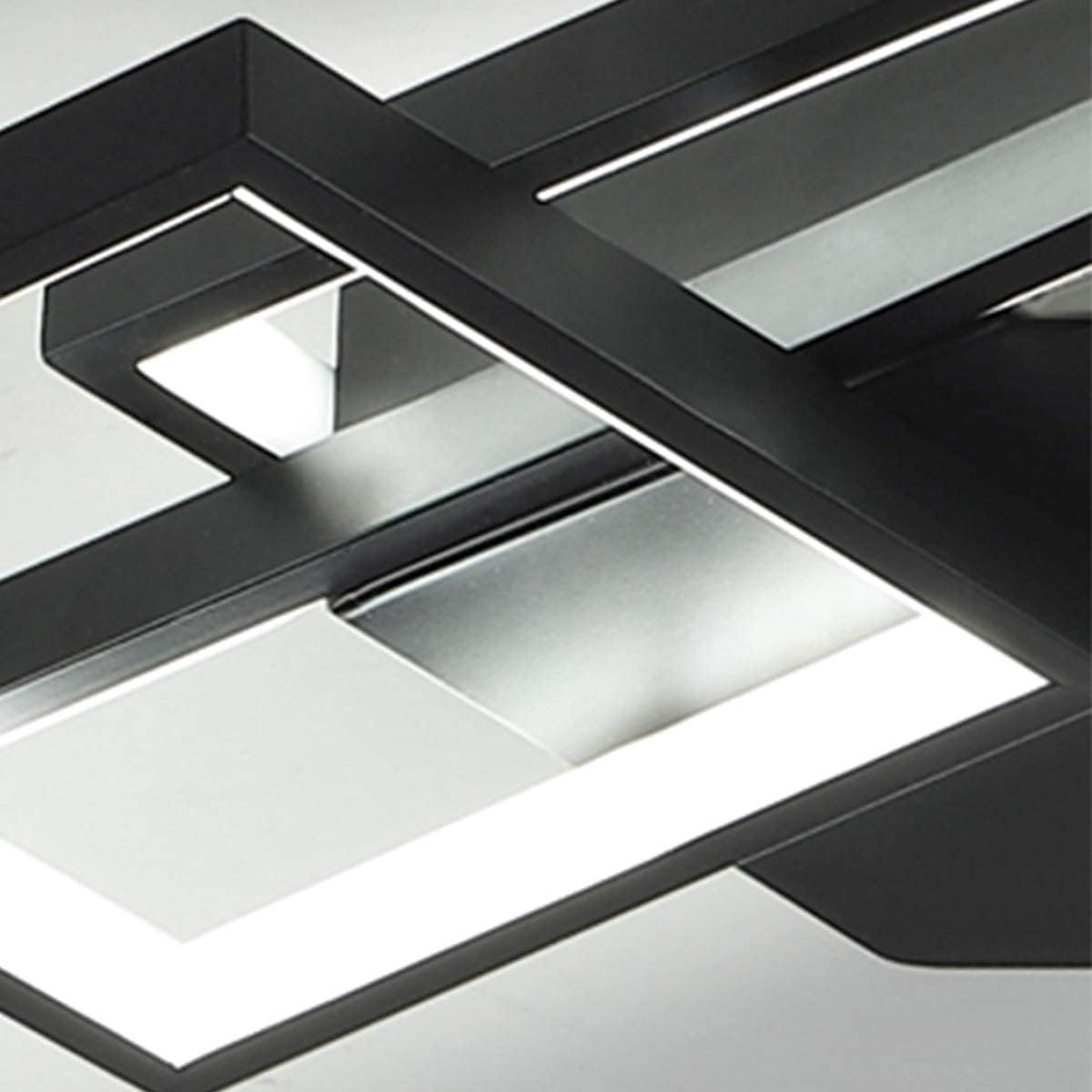 JIINOO lampa sufitowa LED 75W, 3 kwadratowy akrylowo-aluminiowy żyrandol
