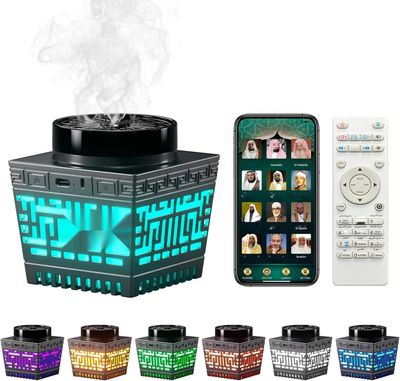 Palnik Bakhoor 3w1 + lampa Koran + zegar azan – Bluetooth HD Audio