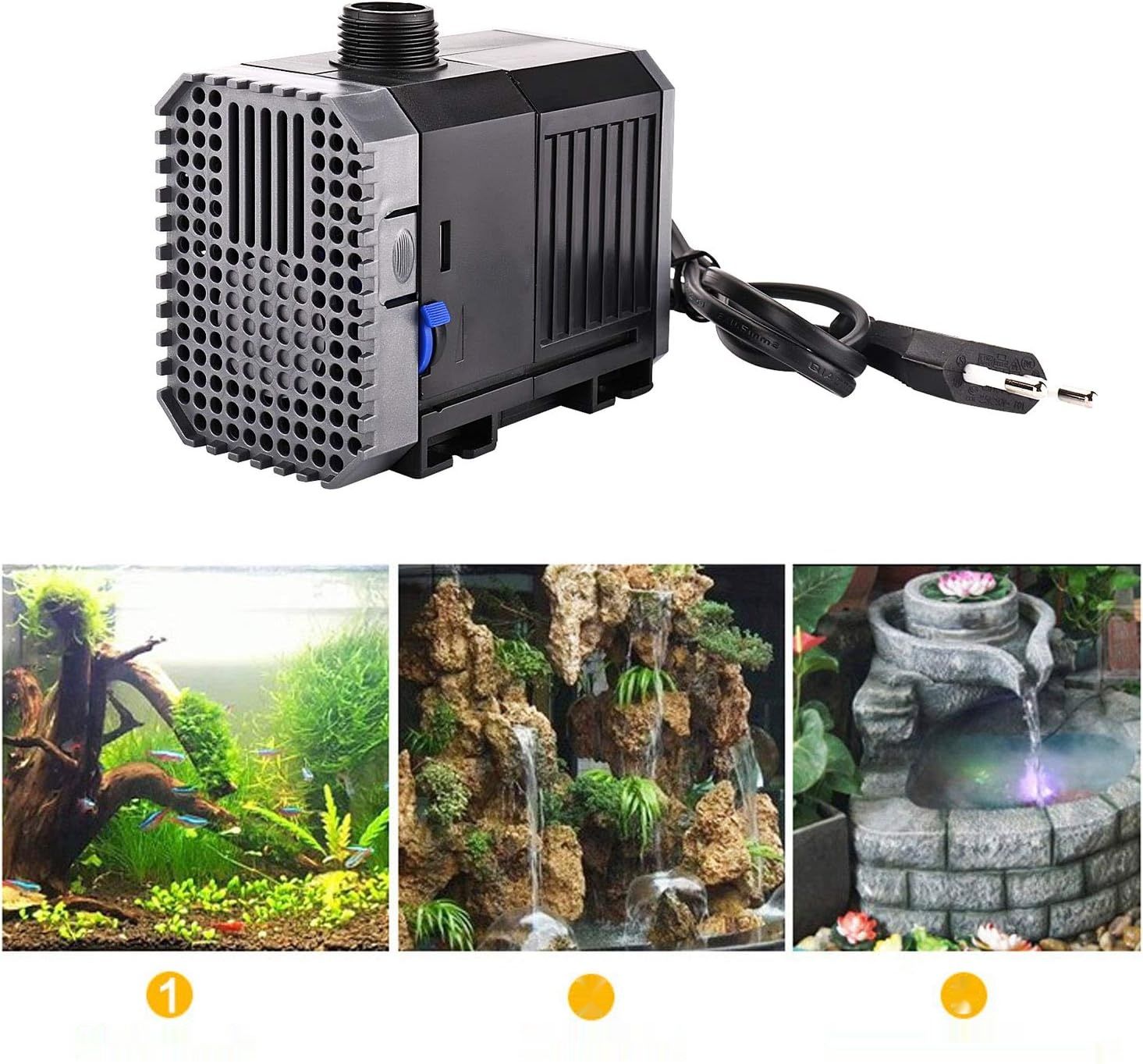 EXLECO Pompa CHJ-1500, zanurzalna 1500L/H 25W, akwarium/fontanna.