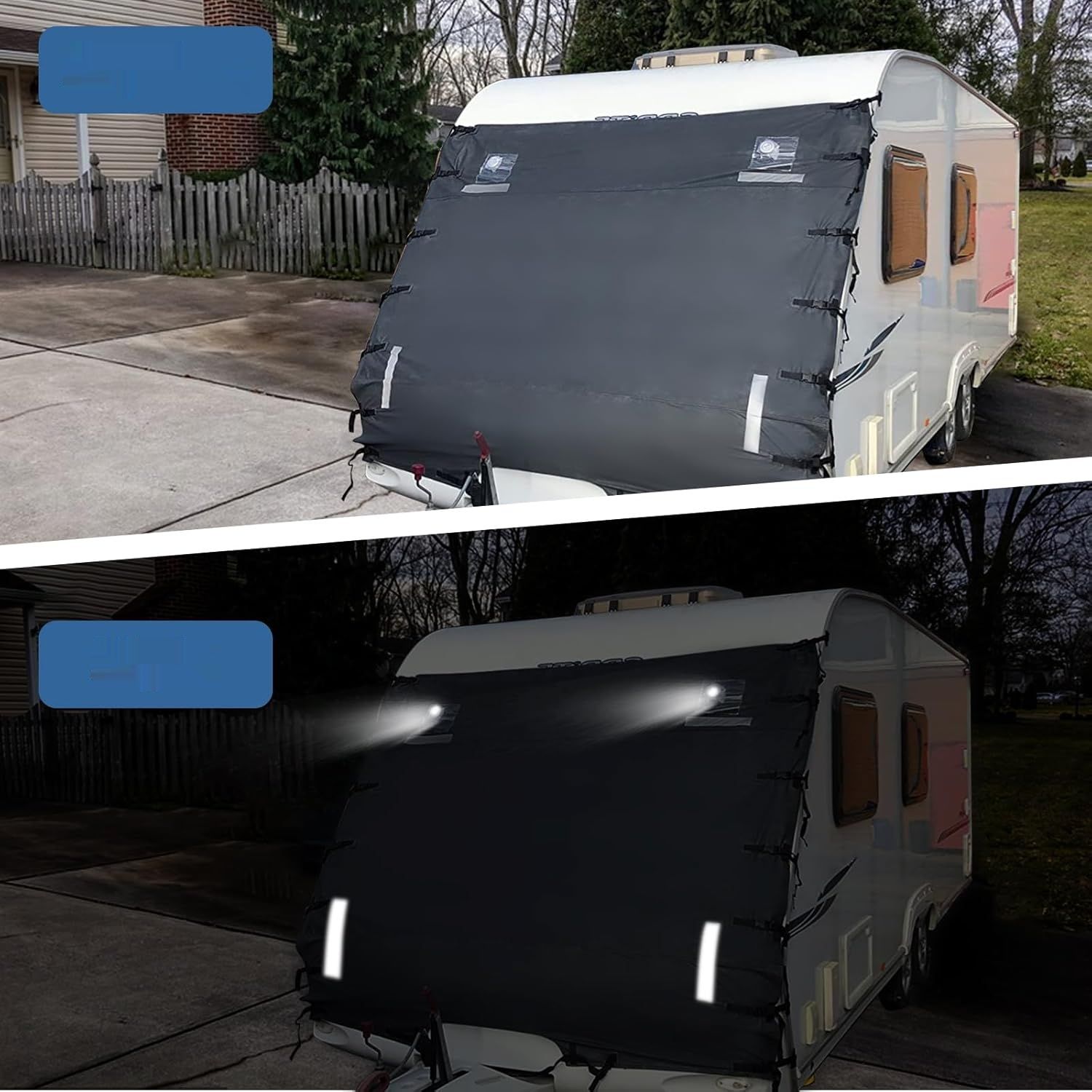 Caravan-Frontabdeckung wodoodporna 210x175cm osłona z LED (7 stóp szer.)