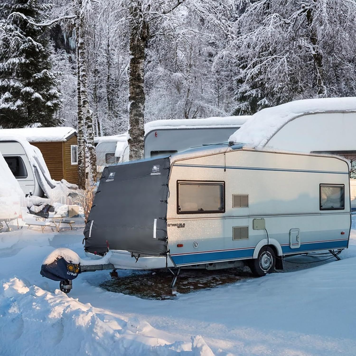 Caravan-Frontabdeckung wodoodporna 210x175cm osłona z LED (7 stóp szer.)