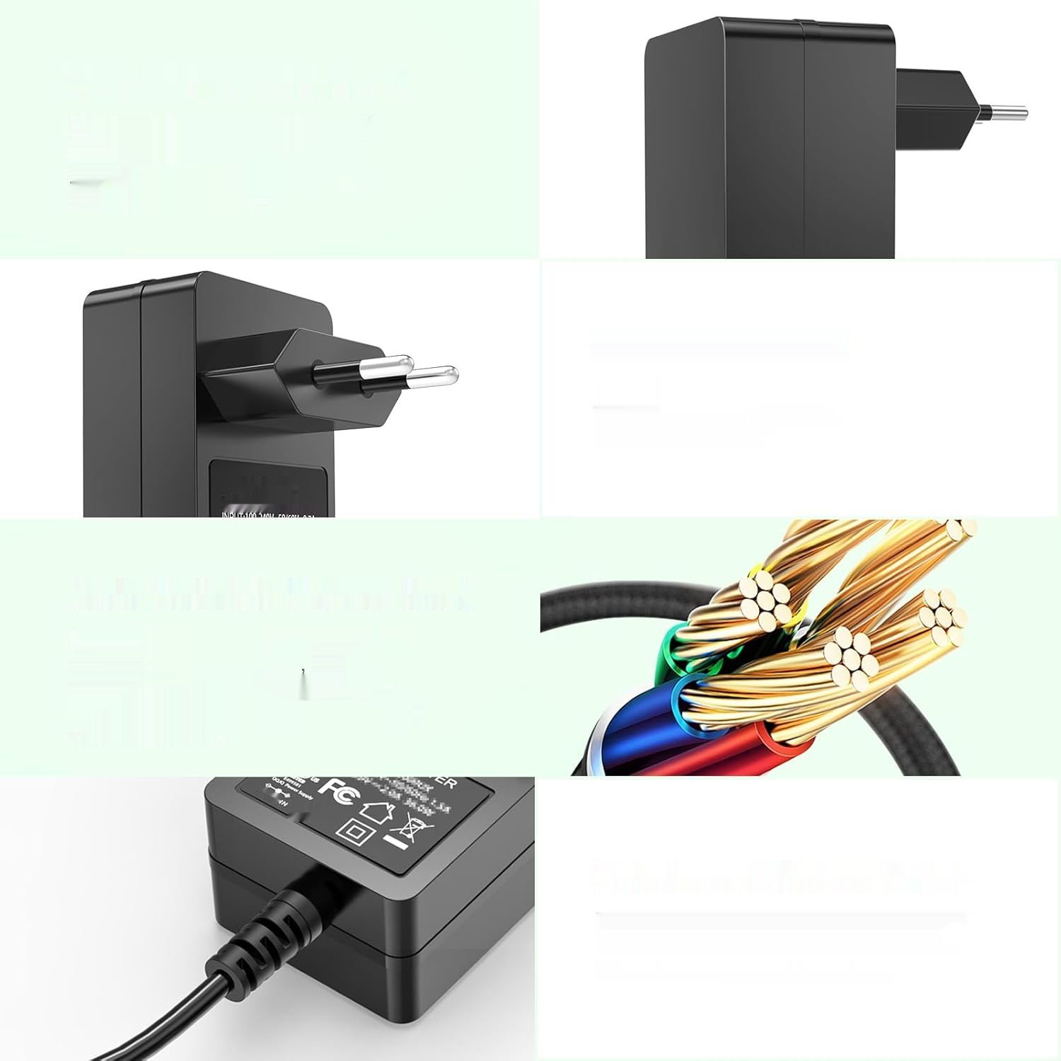 Gonine 18V adapter sieciowy, ładowarka z 5 wymiennymi gniazdami