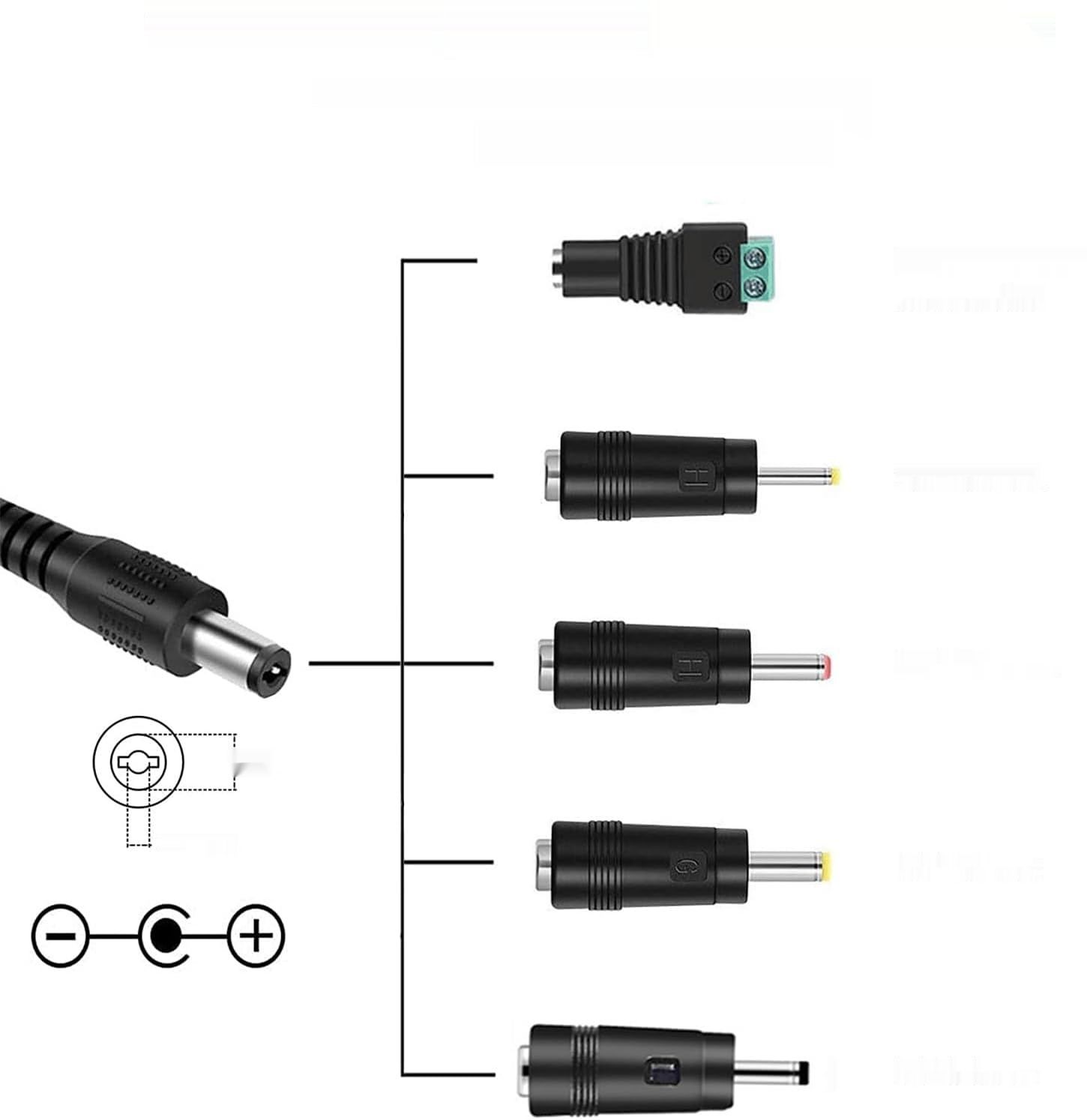 Gonine 18V adapter sieciowy, ładowarka z 5 wymiennymi gniazdami