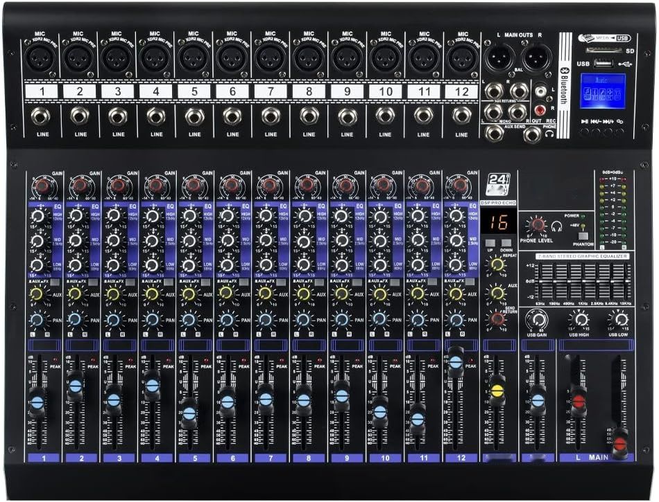 Weymic MX-120 Mikser profesjonalny (12 kanałów) DSP Effektor USB XLR RCA