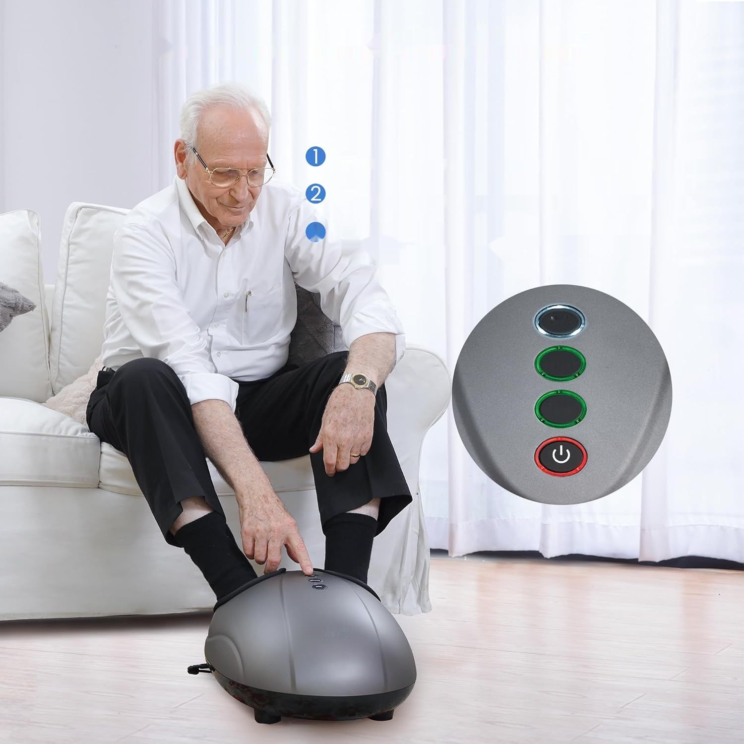 Breo Elektryczny Masażer do stóp z podgrzewaniem, Shiatsu, do rozmiaru 46