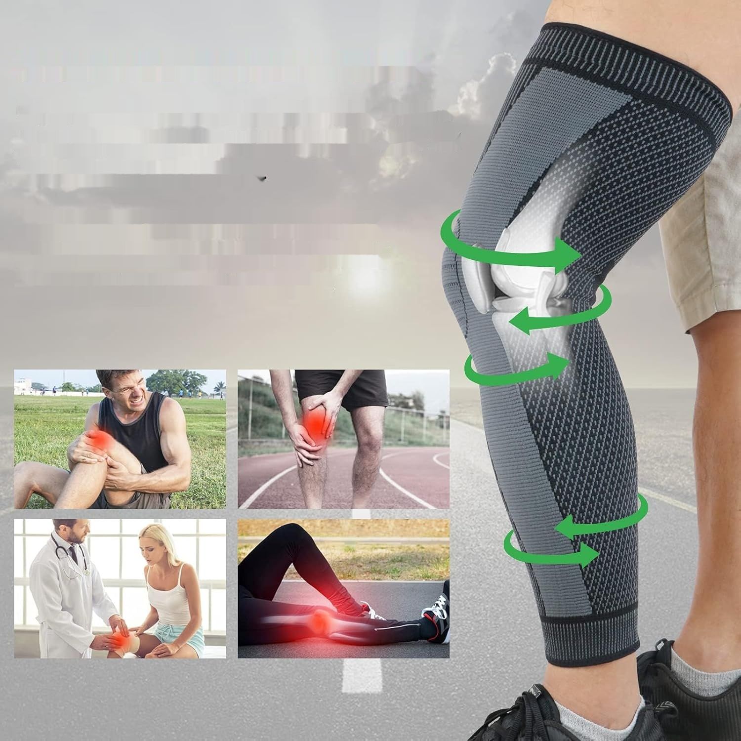 Beister Kompresyjny Stabilizator Kolana dla Mężczyzn i Kobiet (Para) XL