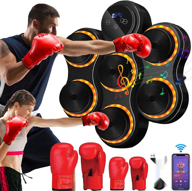 Wenosda Music Boxing Machine Bokserska Tarcza z Rękawicami, Bluetooth.