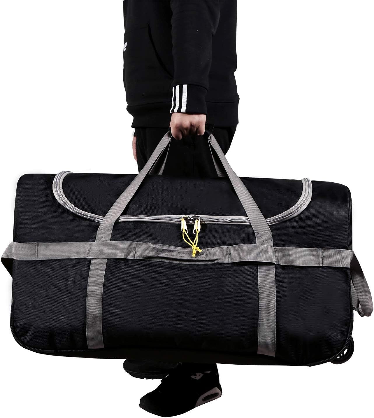 campMax Torba podróżna na kółkach, duża, składana torba podróżna na kółkach, Czarny - 120l