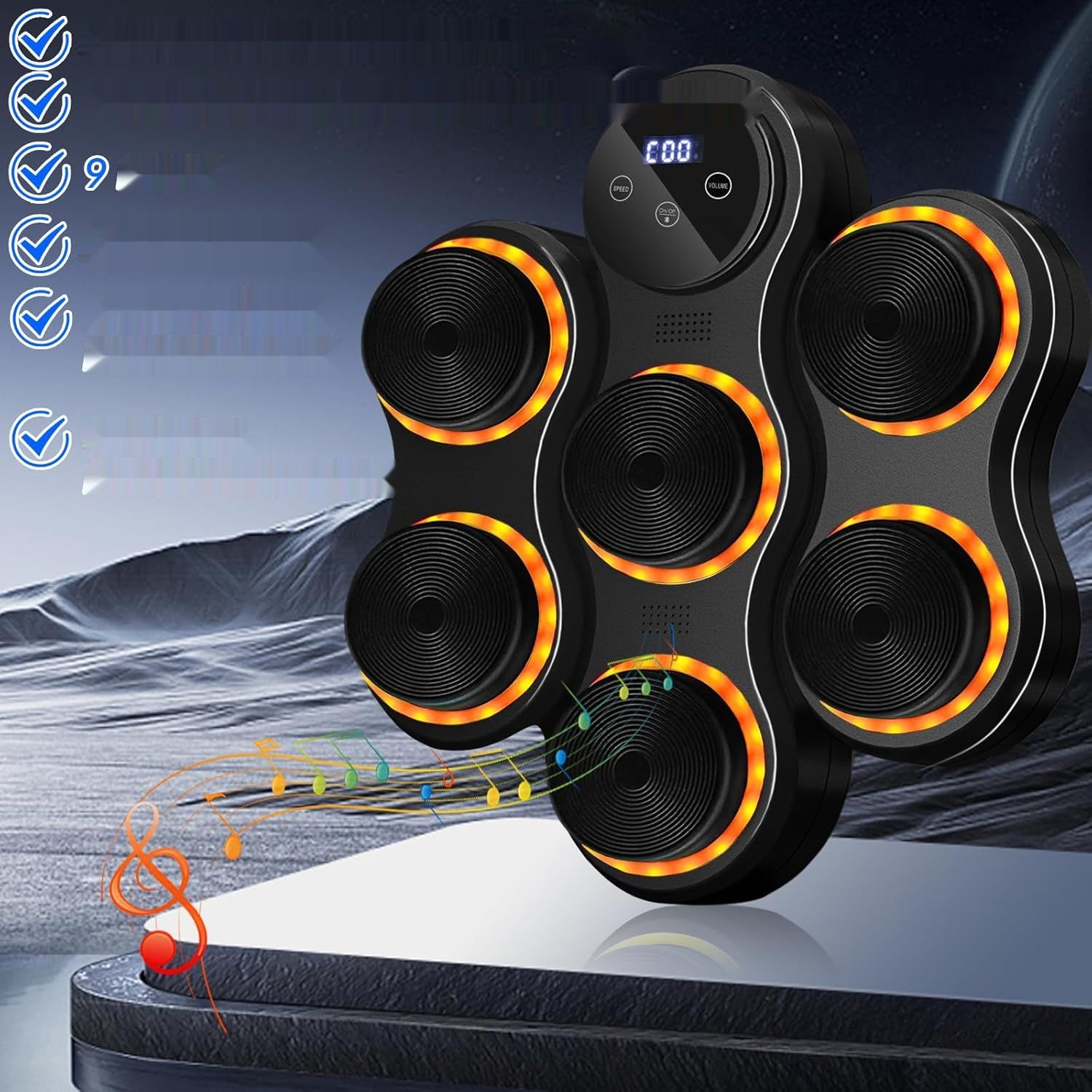 Wenosda Music Boxing Machine Bokserska Tarcza z Rękawicami, Bluetooth.