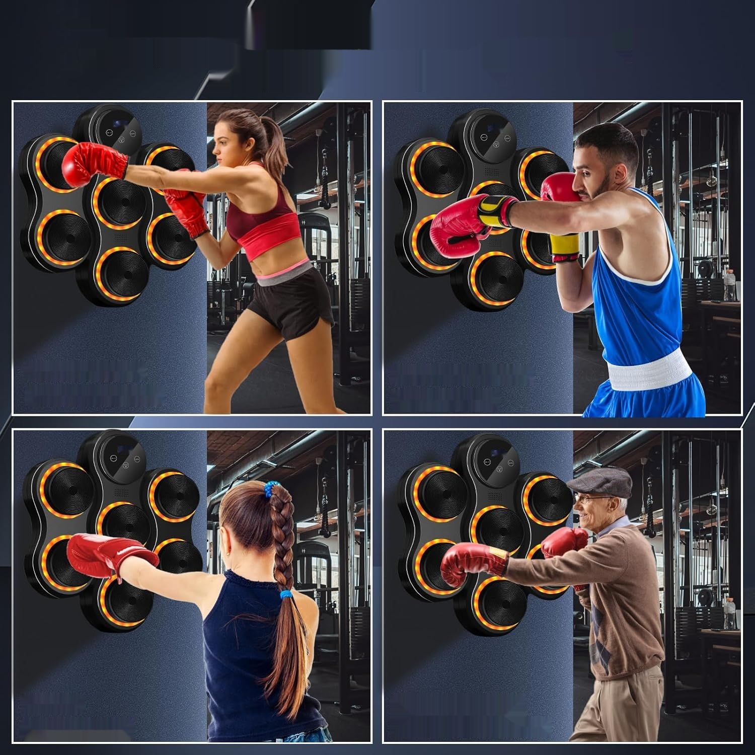 Wenosda Music Boxing Machine Bokserska Tarcza z Rękawicami, Bluetooth.
