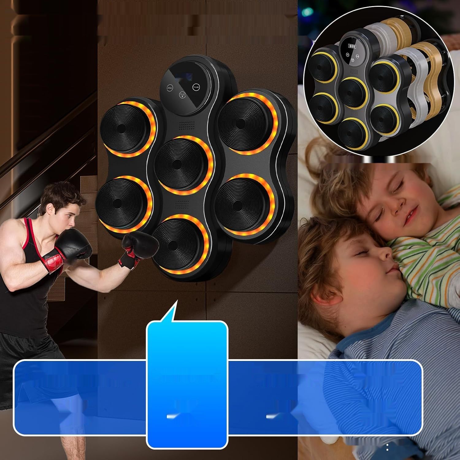 Wenosda Music Boxing Machine Bokserska Tarcza z Rękawicami, Bluetooth.