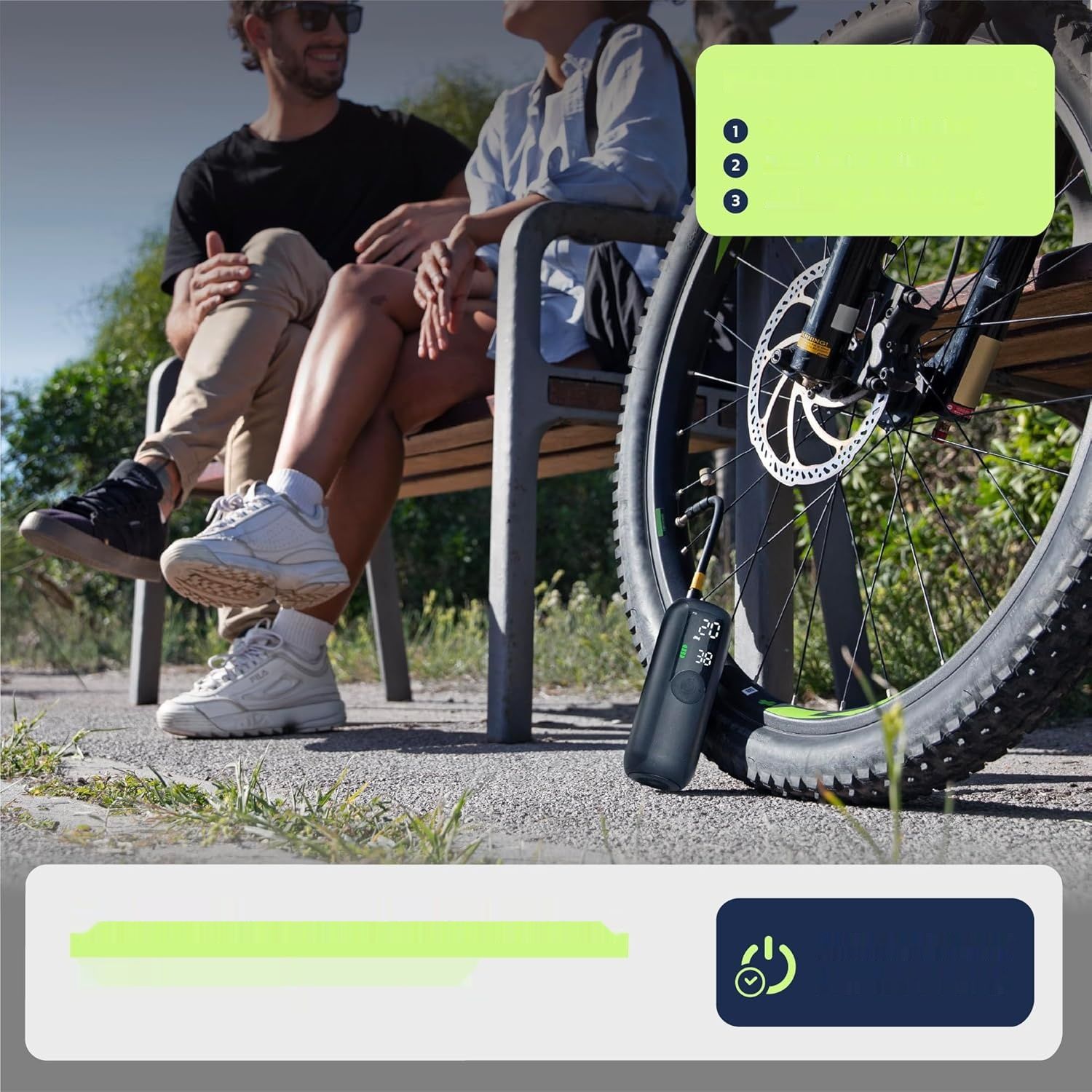 Woowind LP1 Kompresor Akumulatorowy, 150 PSI, Pompa do Rowerów i Samochodów