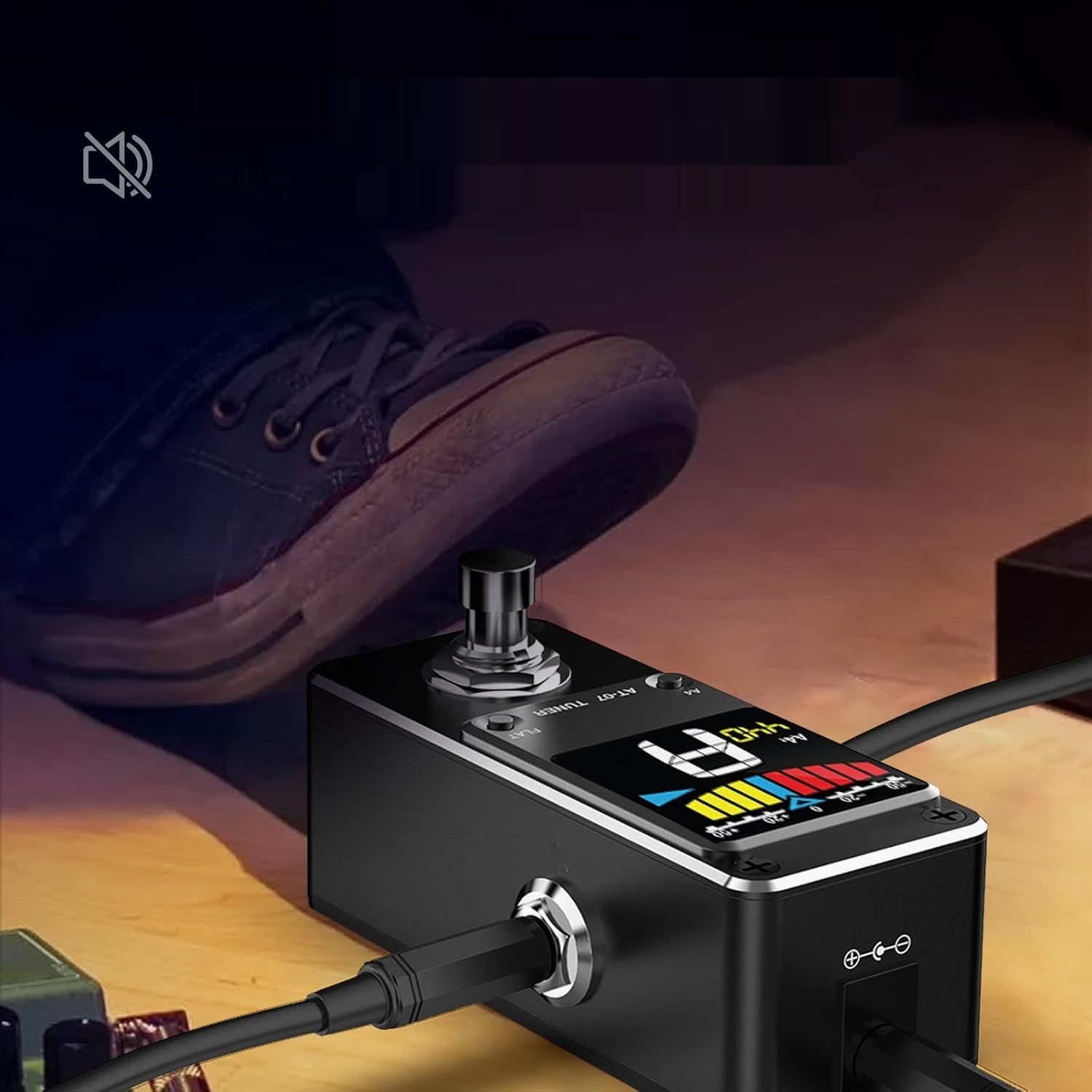 LEKATO chromatyczny tuner do gitary i basu z LCD (wymagany zasilacz)