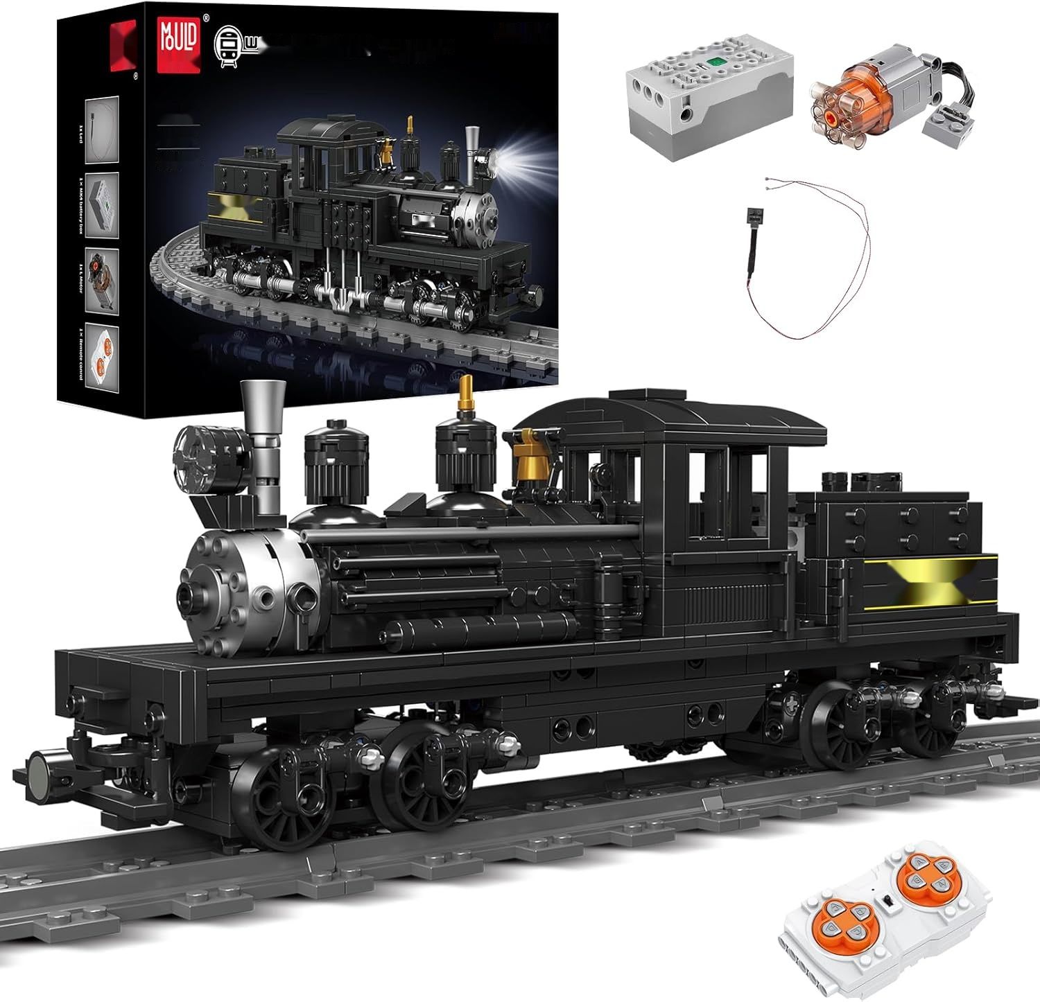 Mould King 12032 Technik Model Pociągu Parowego, 880 el., zdalne sterowanie.